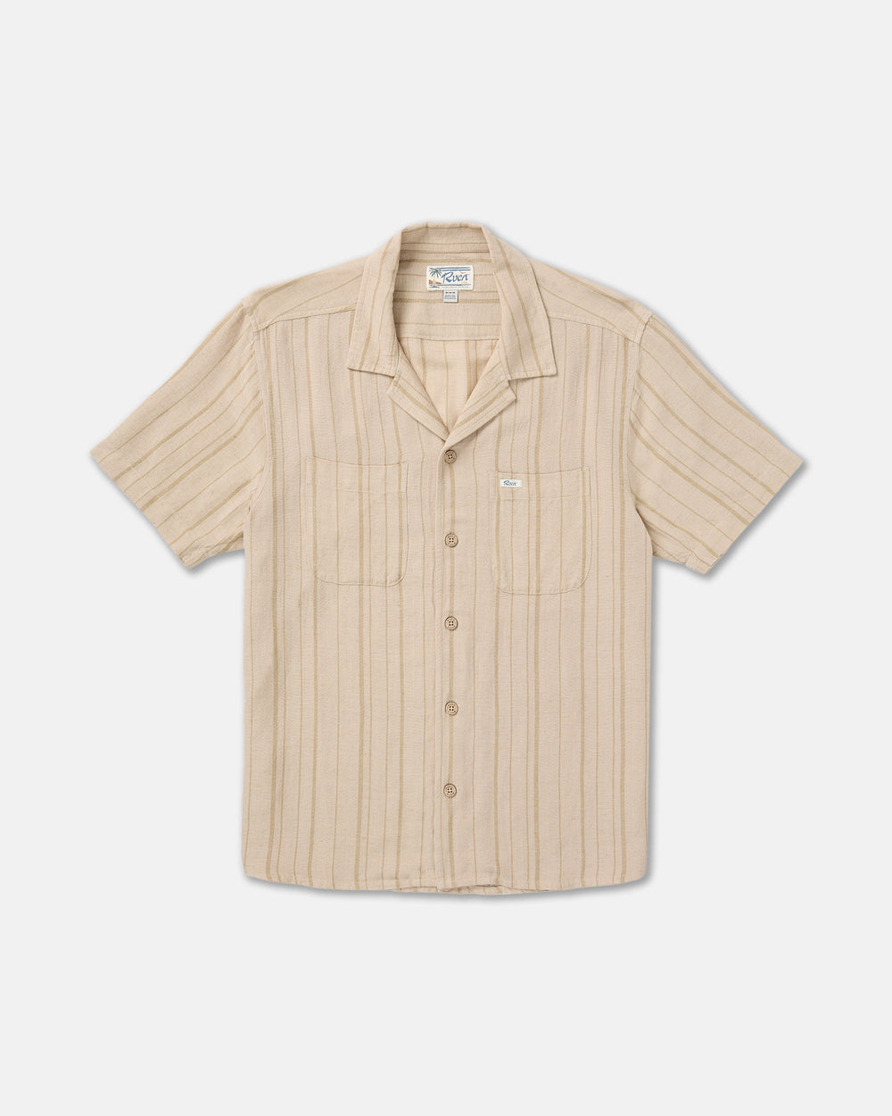 Exotica Stripe Short Sleeve Shirt - Light Khaki