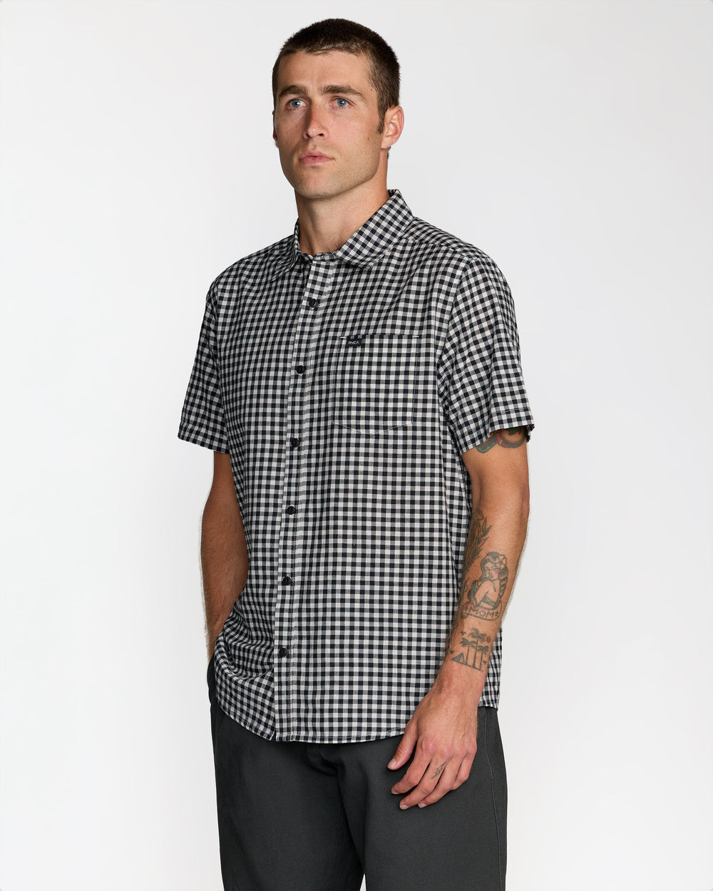 Overspray Short Sleeve Shirt - Black White