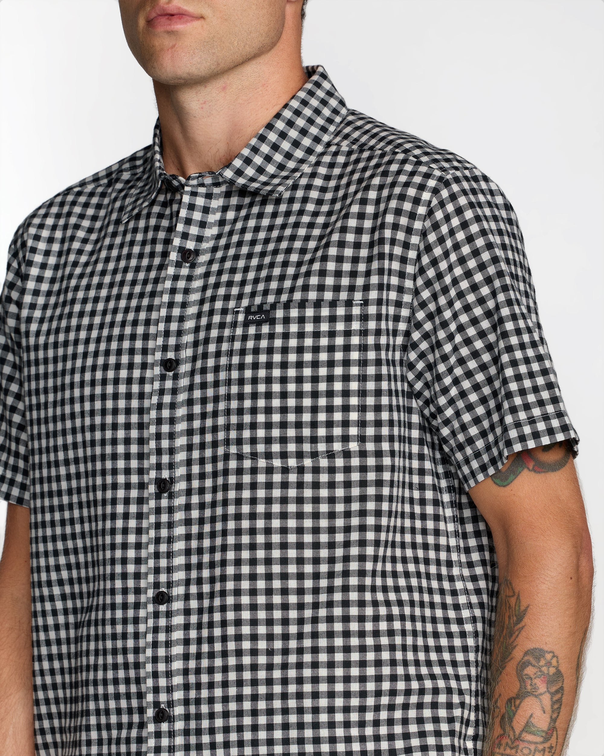 Overspray Short Sleeve Shirt - Black White
