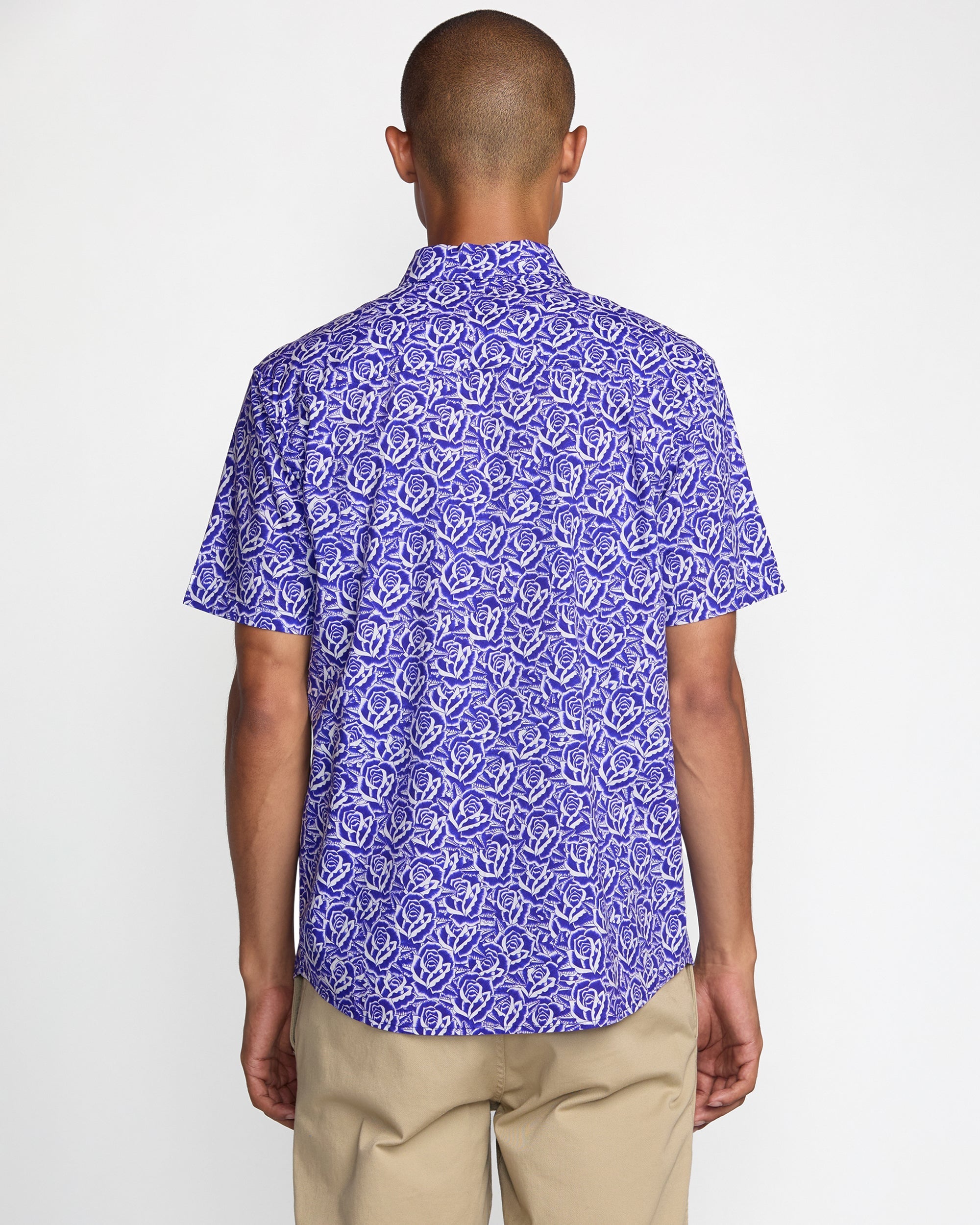 Barba Roses Short Sleeve Shirt - Light Blue
