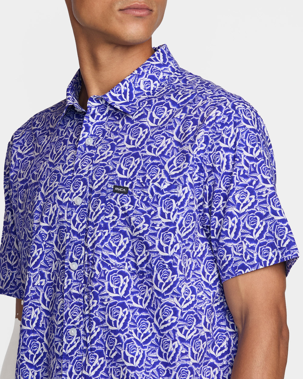 Barba Roses Short Sleeve Shirt - Light Blue
