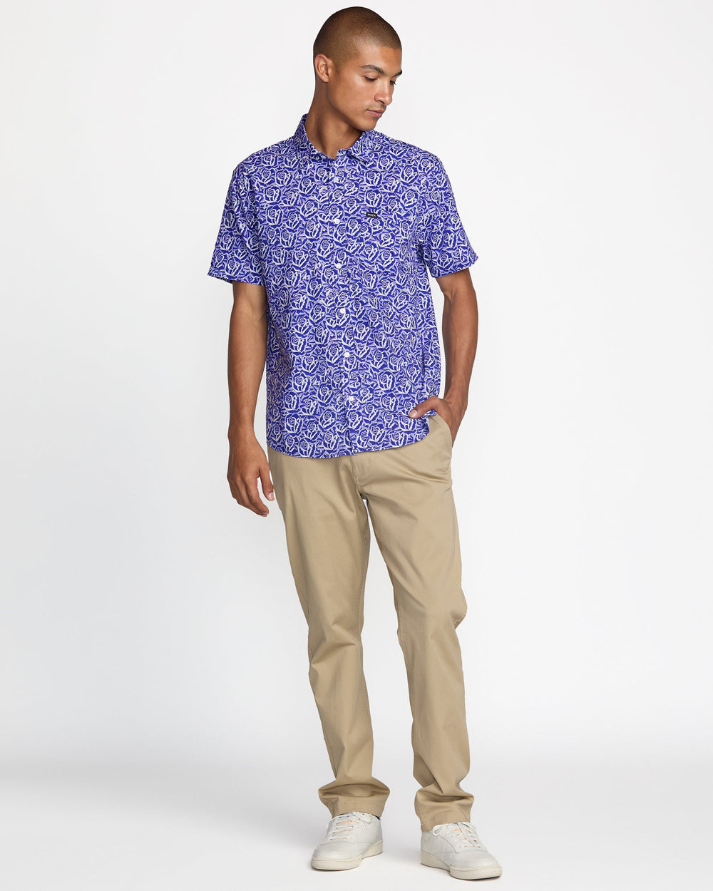 Barba Roses Short Sleeve Shirt - Light Blue