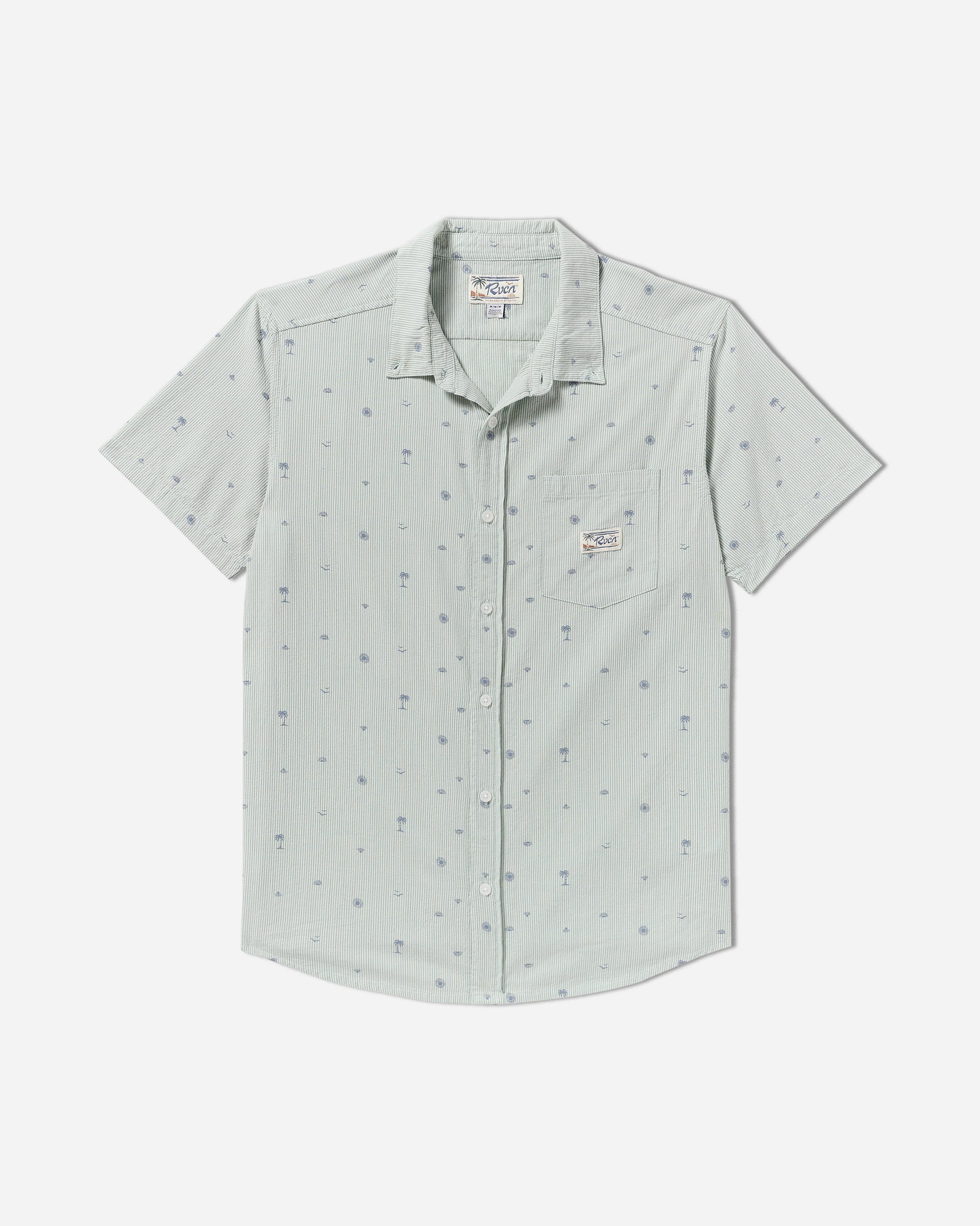 Exotica Seersucker Short Sleeve Shirt - Green Tea