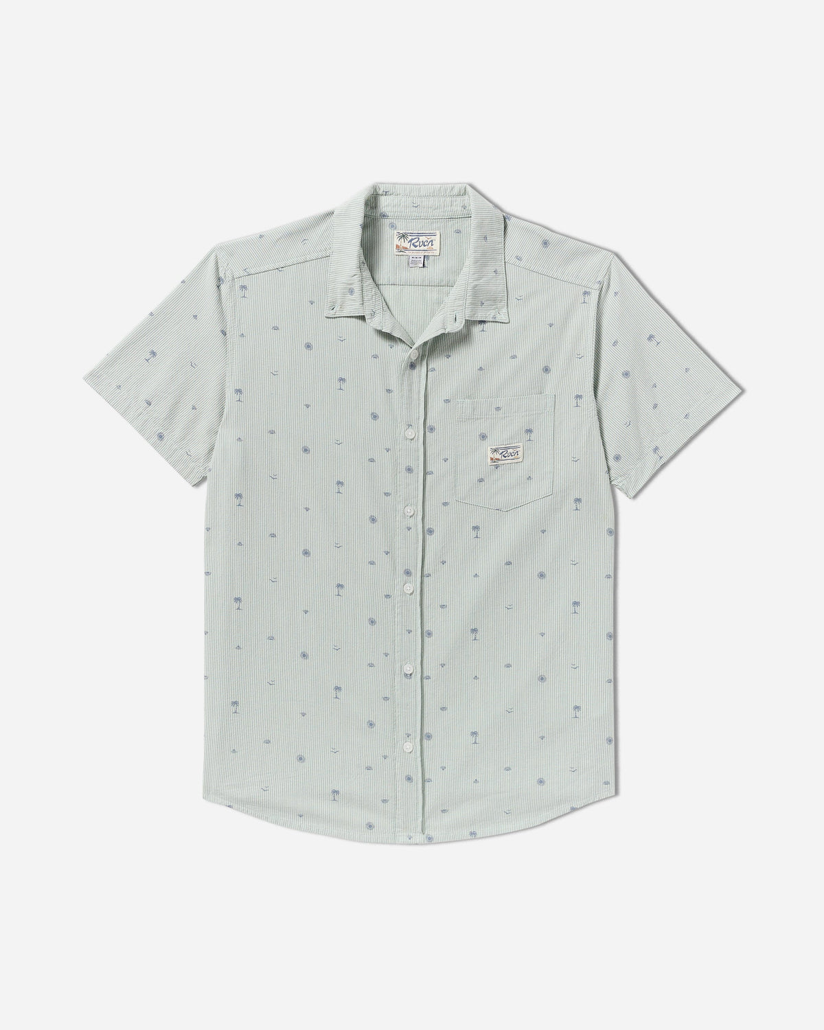 Exotica Seersucker Short Sleeve Shirt - Green Tea