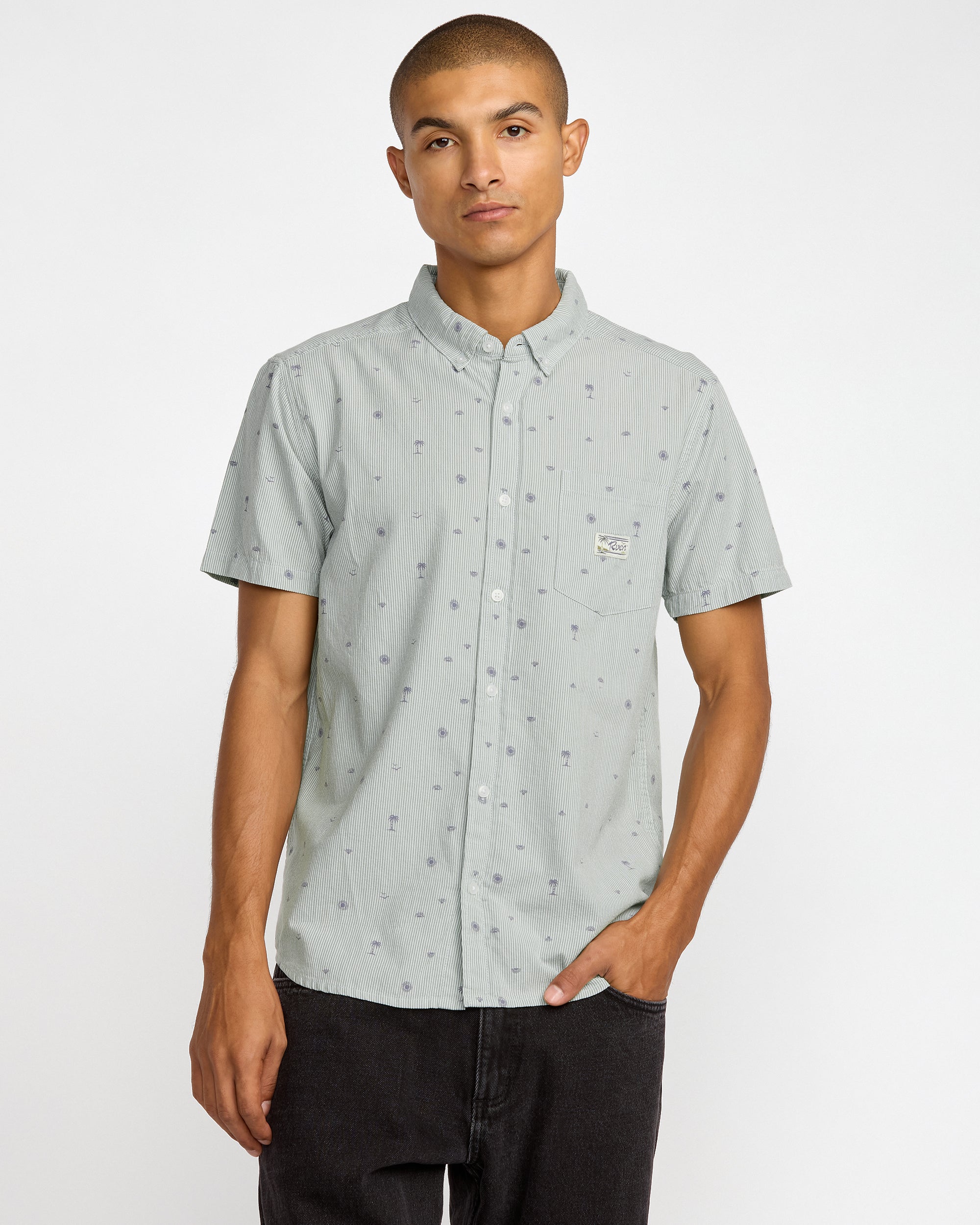Exotica Seersucker Short Sleeve Shirt - Green Tea