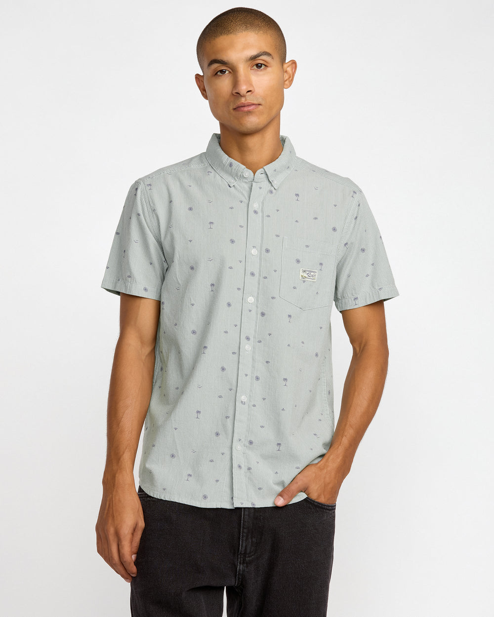 Exotica Seersucker Short Sleeve Shirt - Green Tea