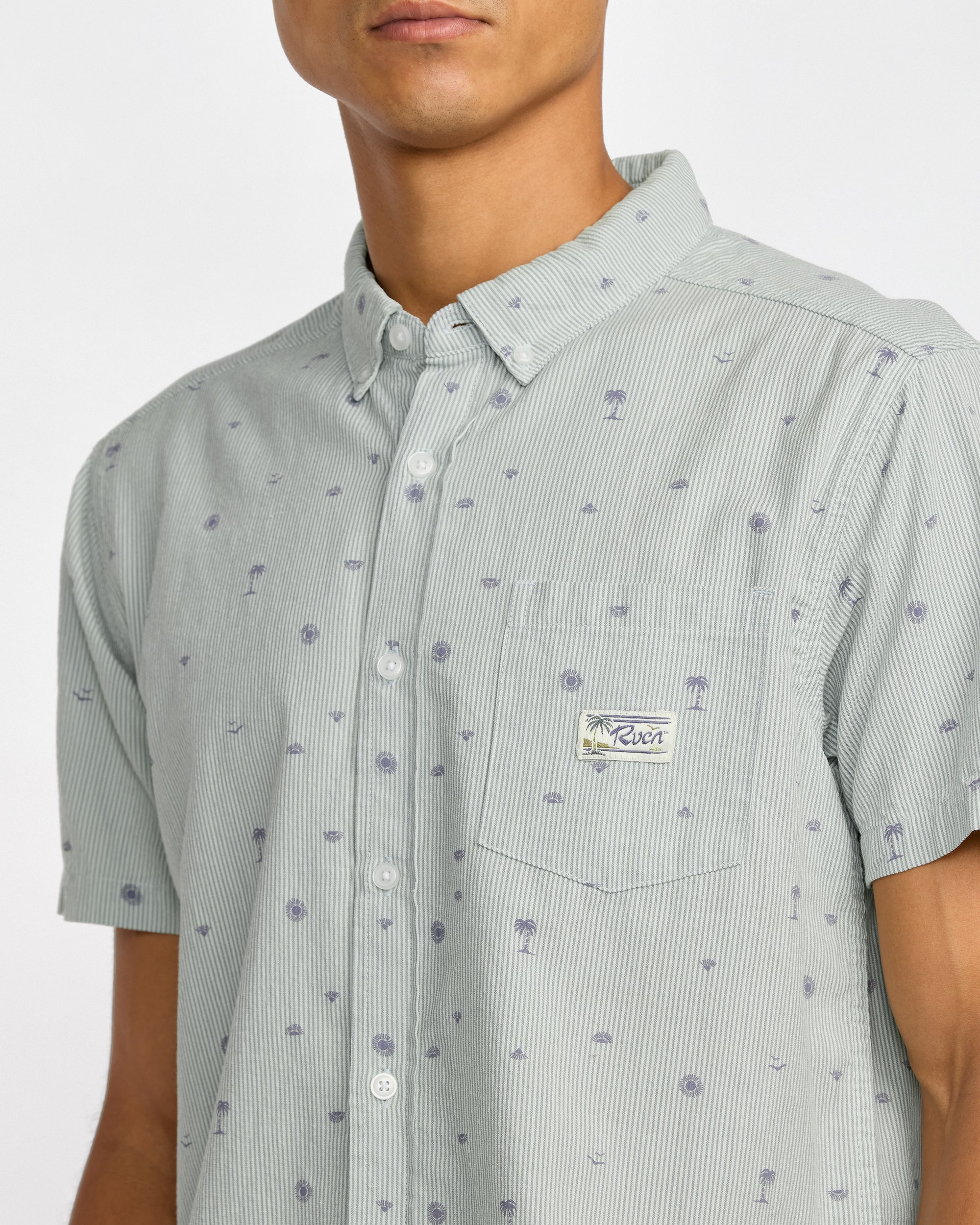 Exotica Seersucker Short Sleeve Shirt - Green Tea
