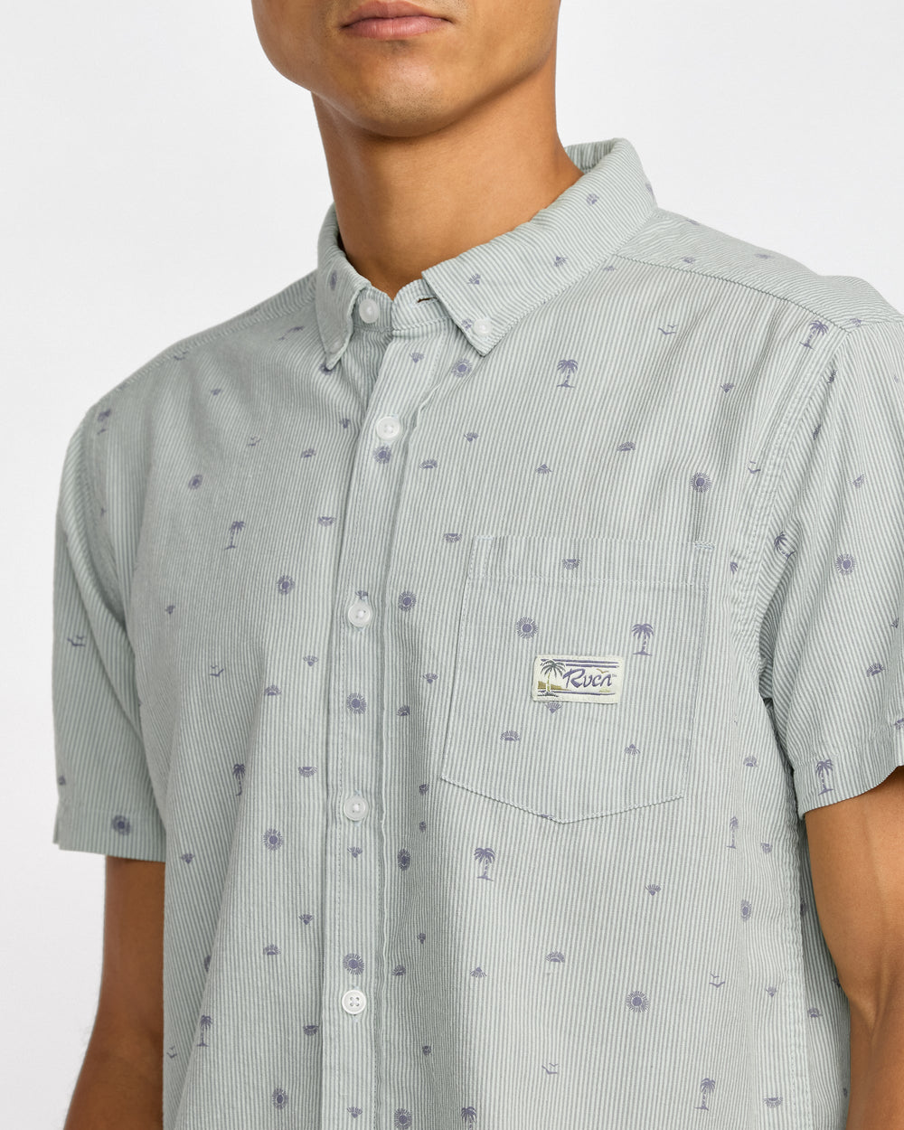 Exotica Seersucker Short Sleeve Shirt - Green Tea