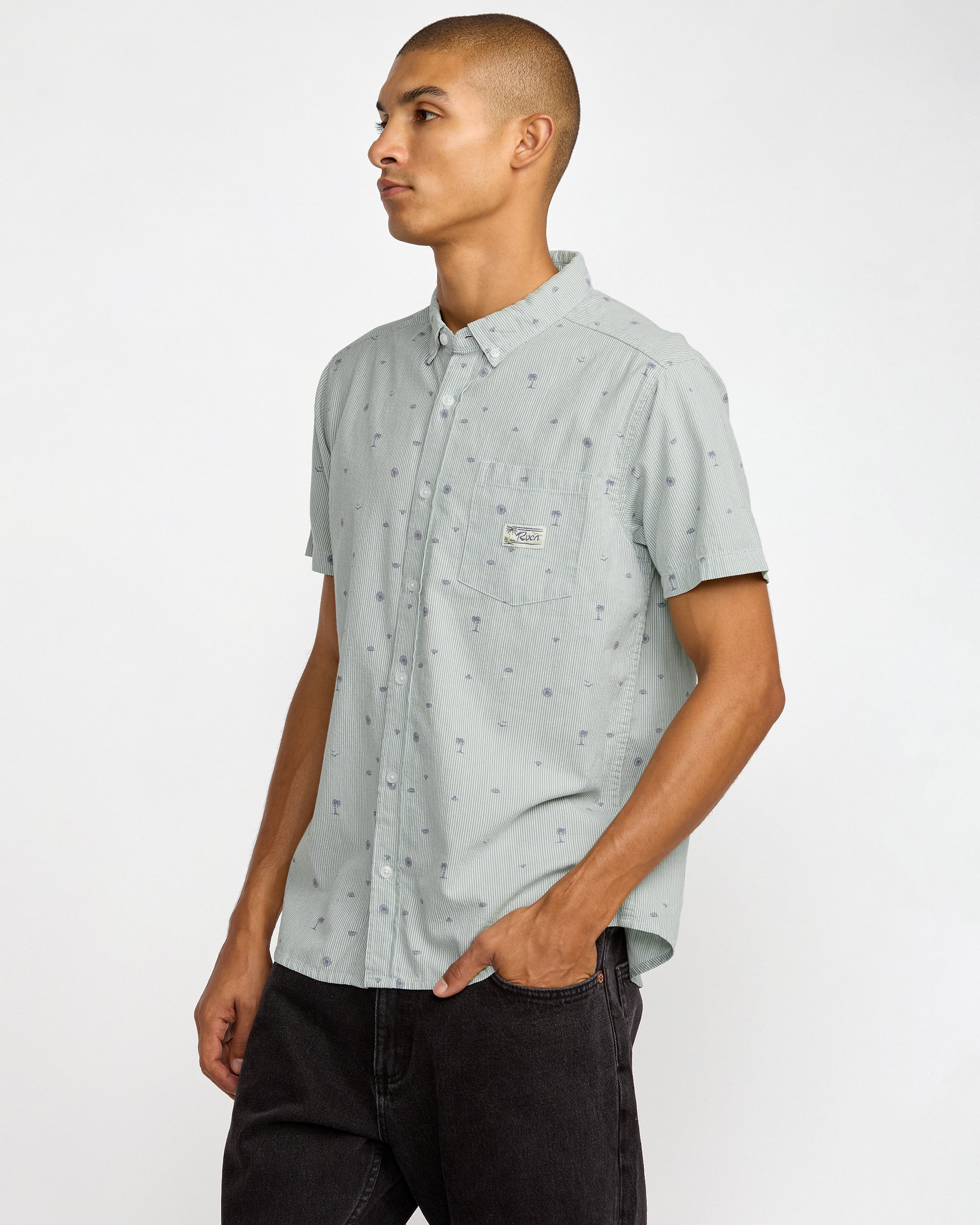 Exotica Seersucker Short Sleeve Shirt - Green Tea