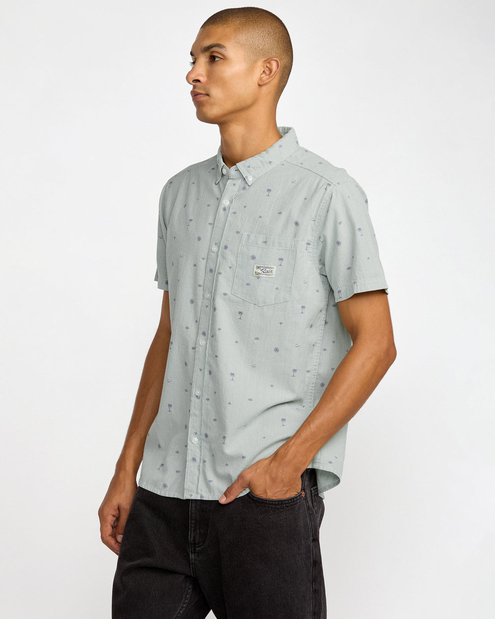 Exotica Seersucker Short Sleeve Shirt - Green Tea
