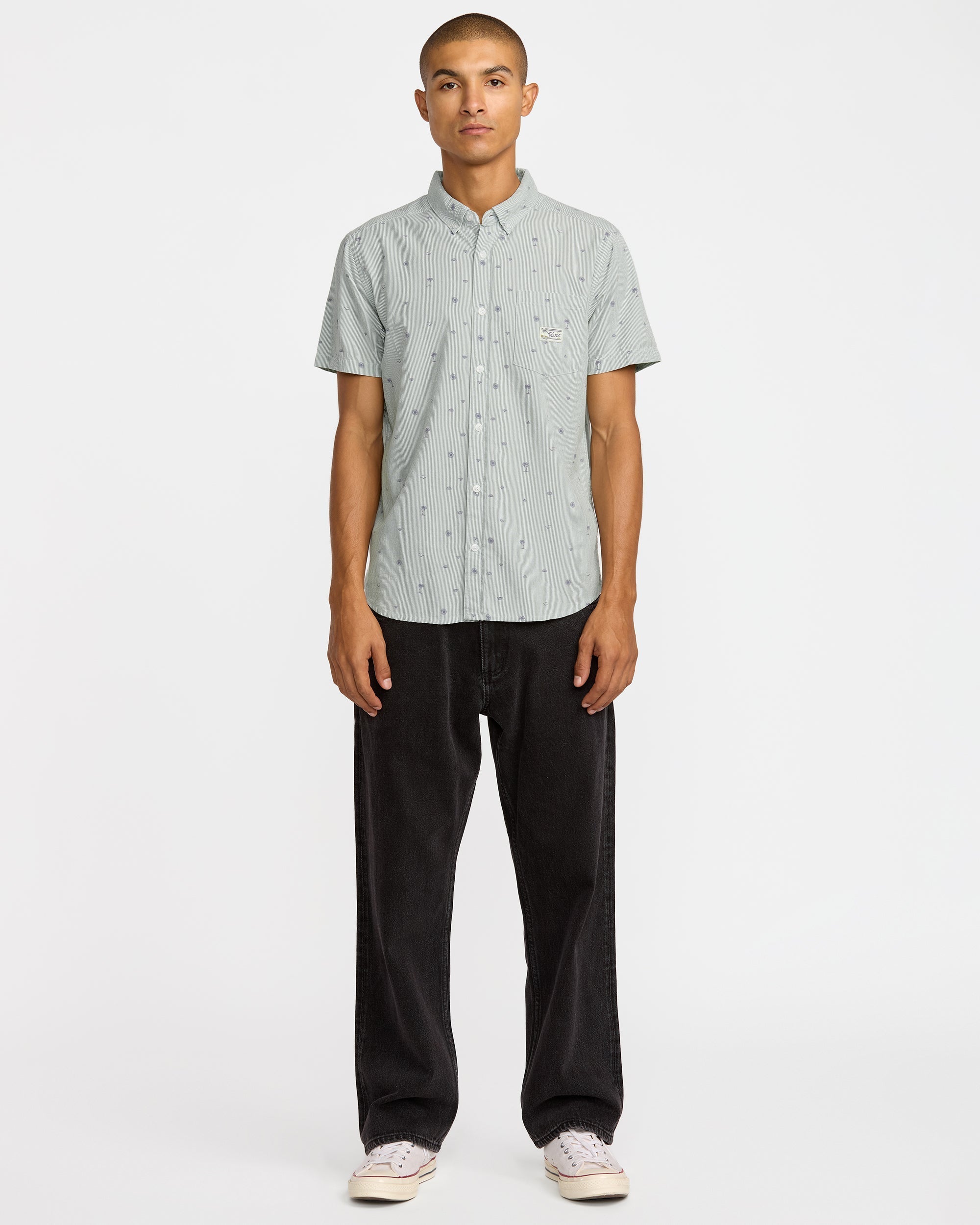 Exotica Seersucker Short Sleeve Shirt - Green Tea