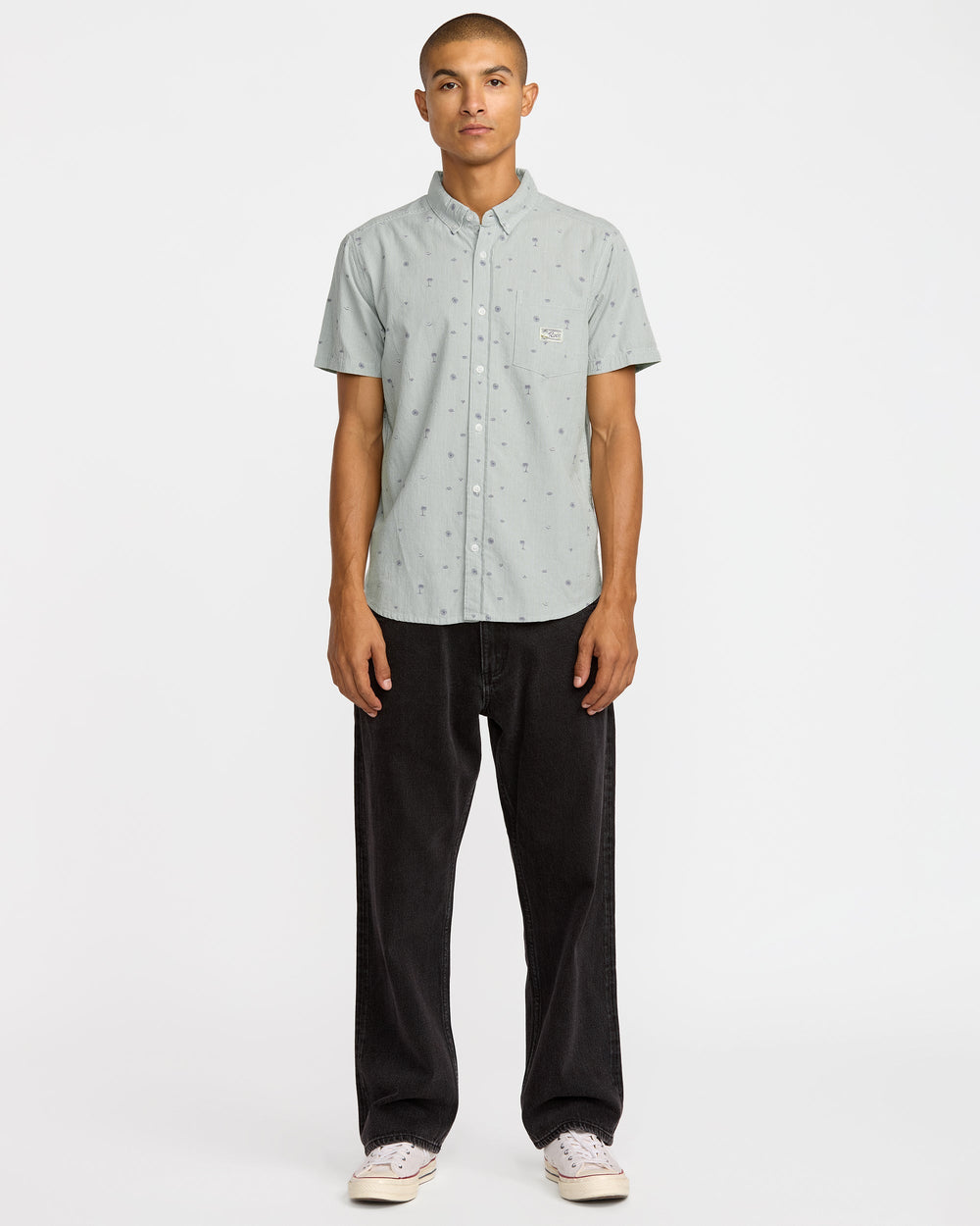 Exotica Seersucker Short Sleeve Shirt - Green Tea