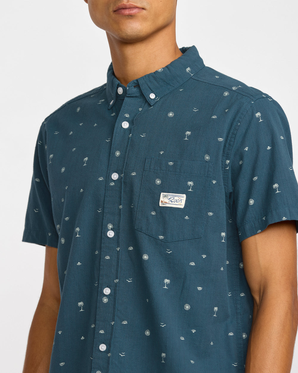 Exotica Seersucker Short Sleeve Shirt - Garage Blue
