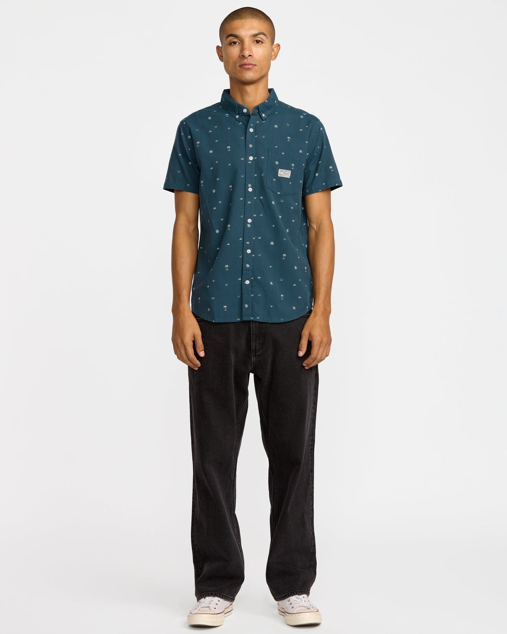 Exotica Seersucker Short Sleeve Shirt - Garage Blue