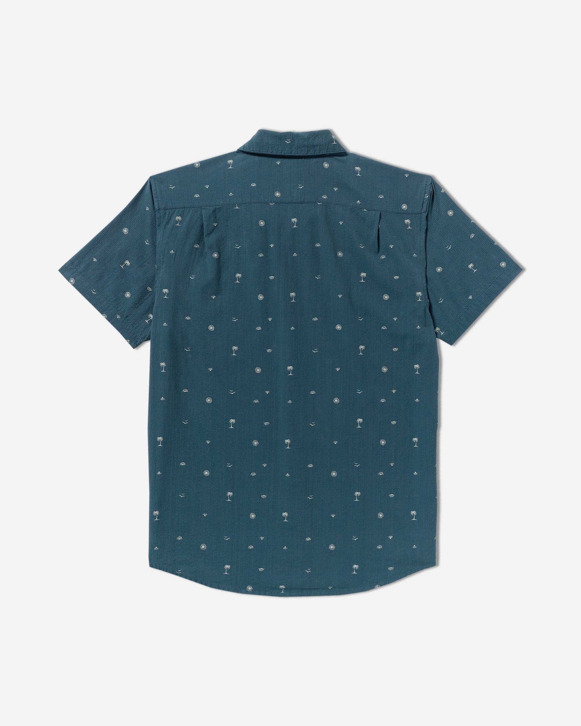 Exotica Seersucker Short Sleeve Shirt - Garage Blue