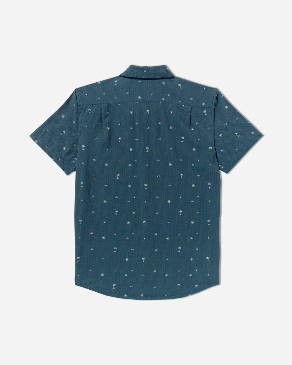 Exotica Seersucker Short Sleeve Shirt - Garage Blue
