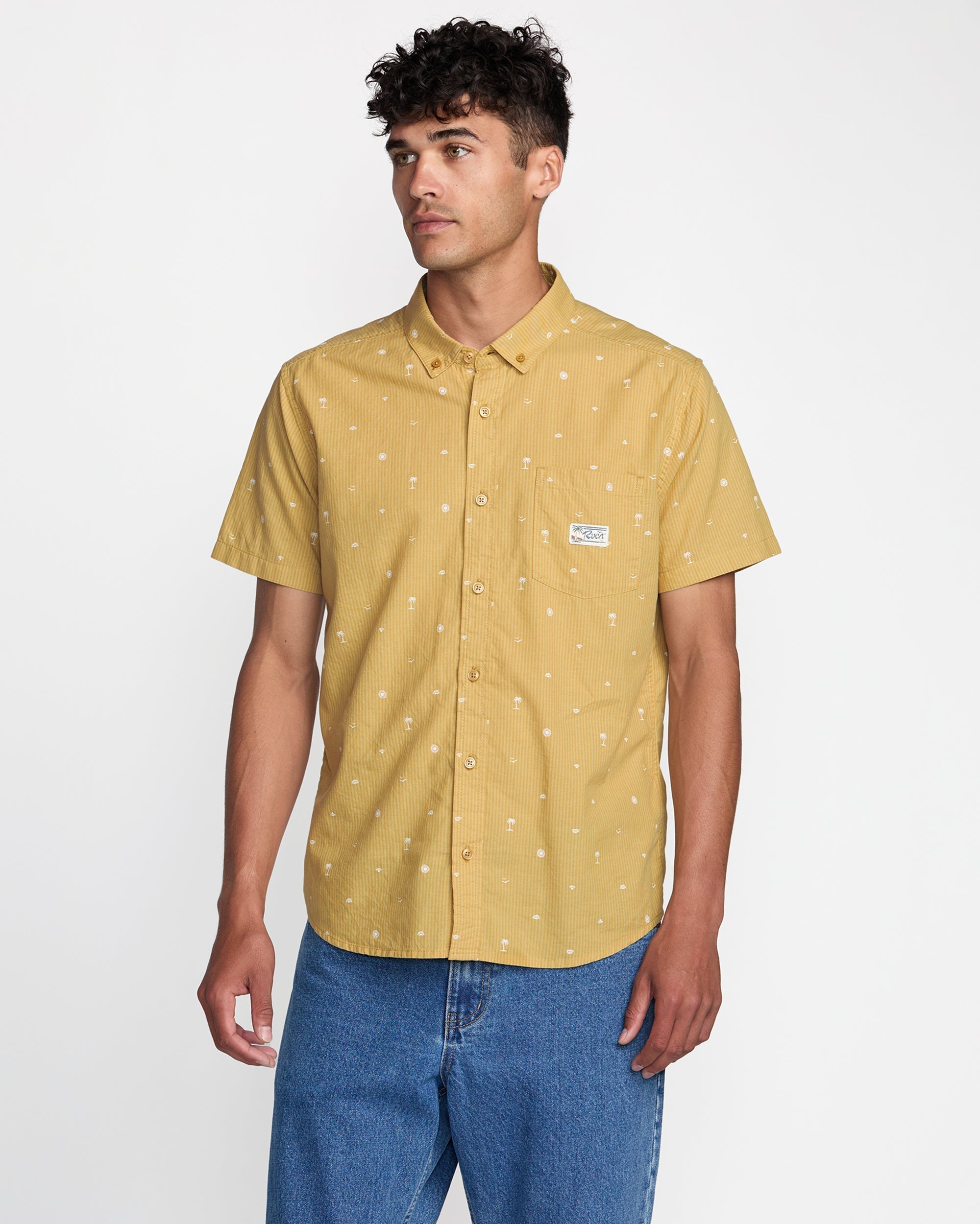 Exotica Seersucker Short Sleeve Shirt - Ochre