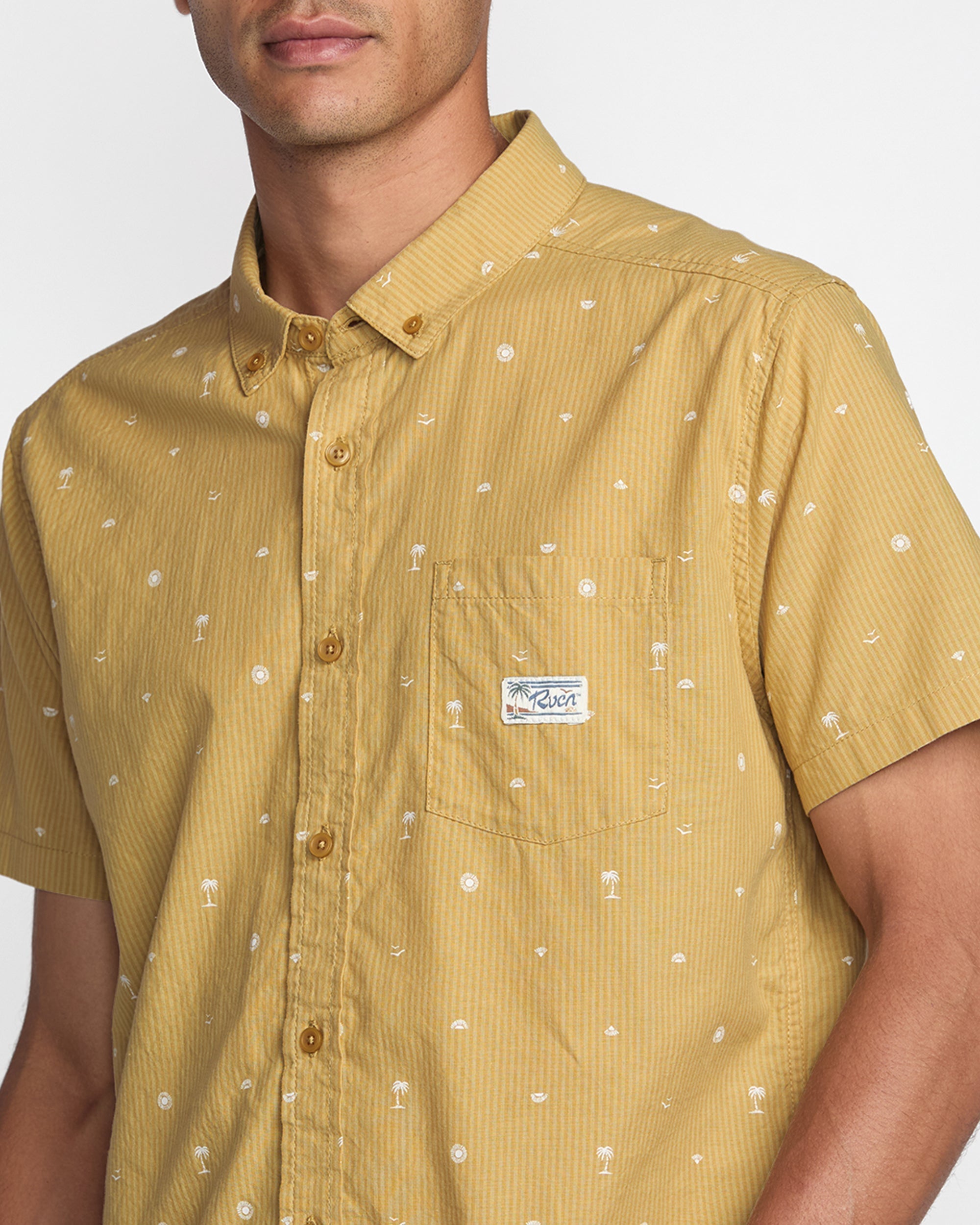 Exotica Seersucker Short Sleeve Shirt - Ochre