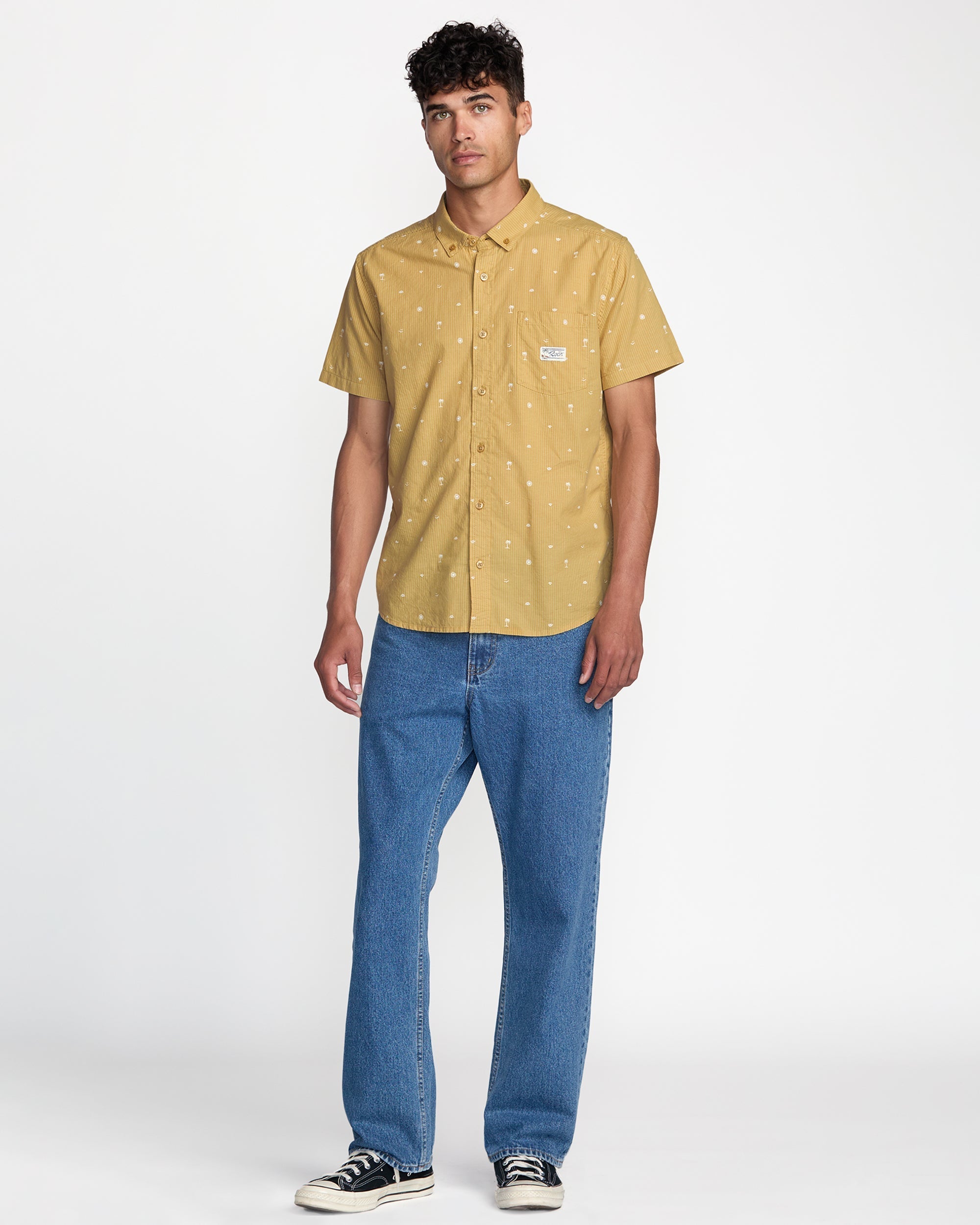 Exotica Seersucker Short Sleeve Shirt - Ochre