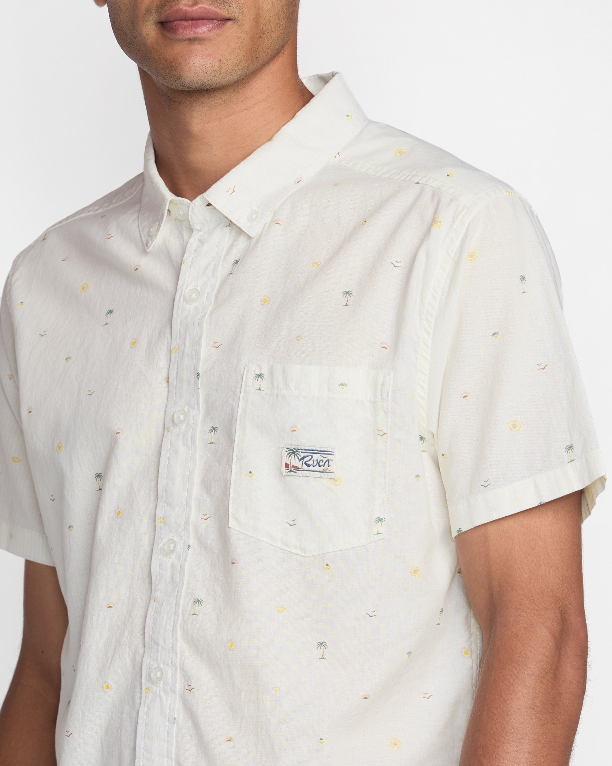 Exotica Seersucker Short Sleeve Shirt - White