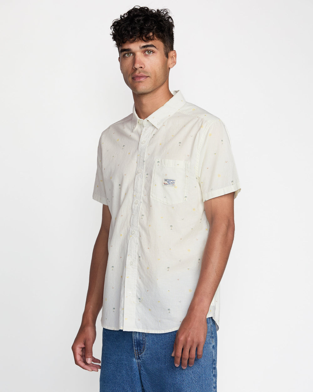 Exotica Seersucker Short Sleeve Shirt - White