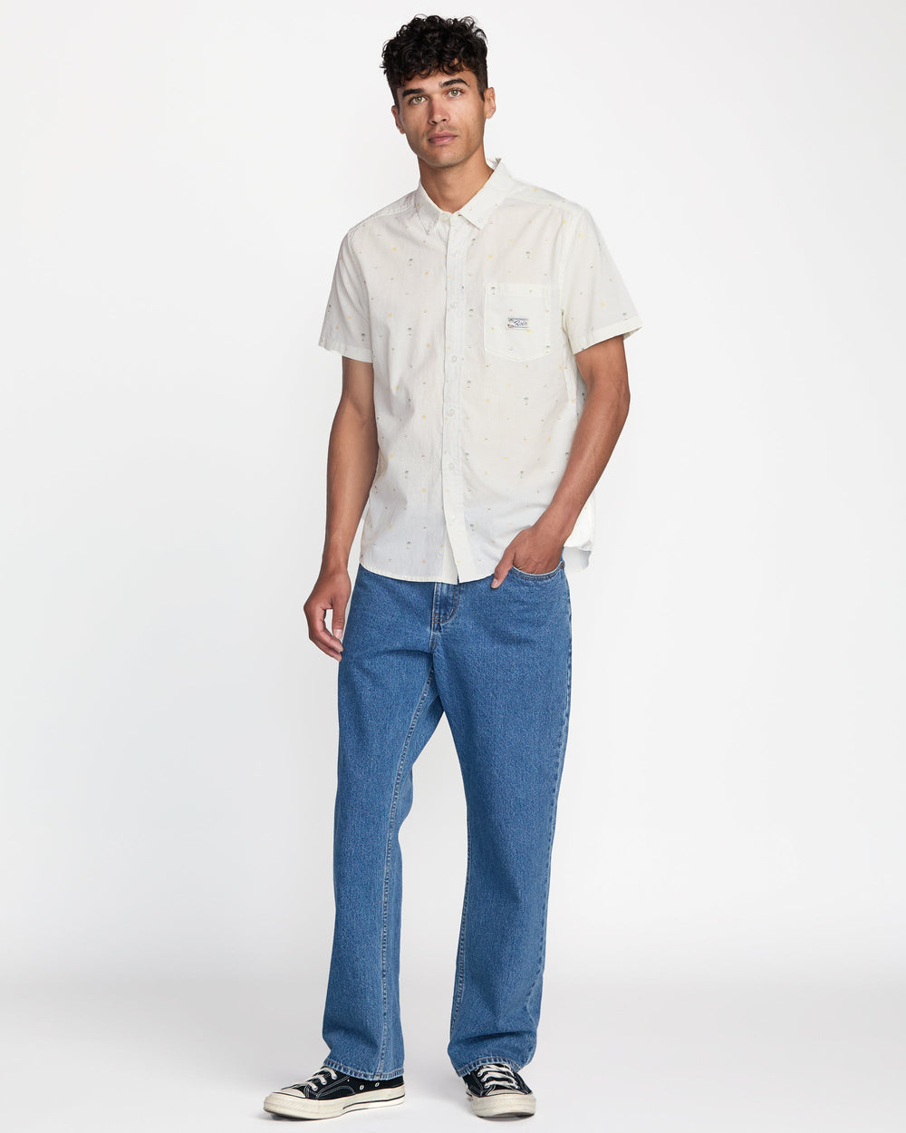 Exotica Seersucker Short Sleeve Shirt - White