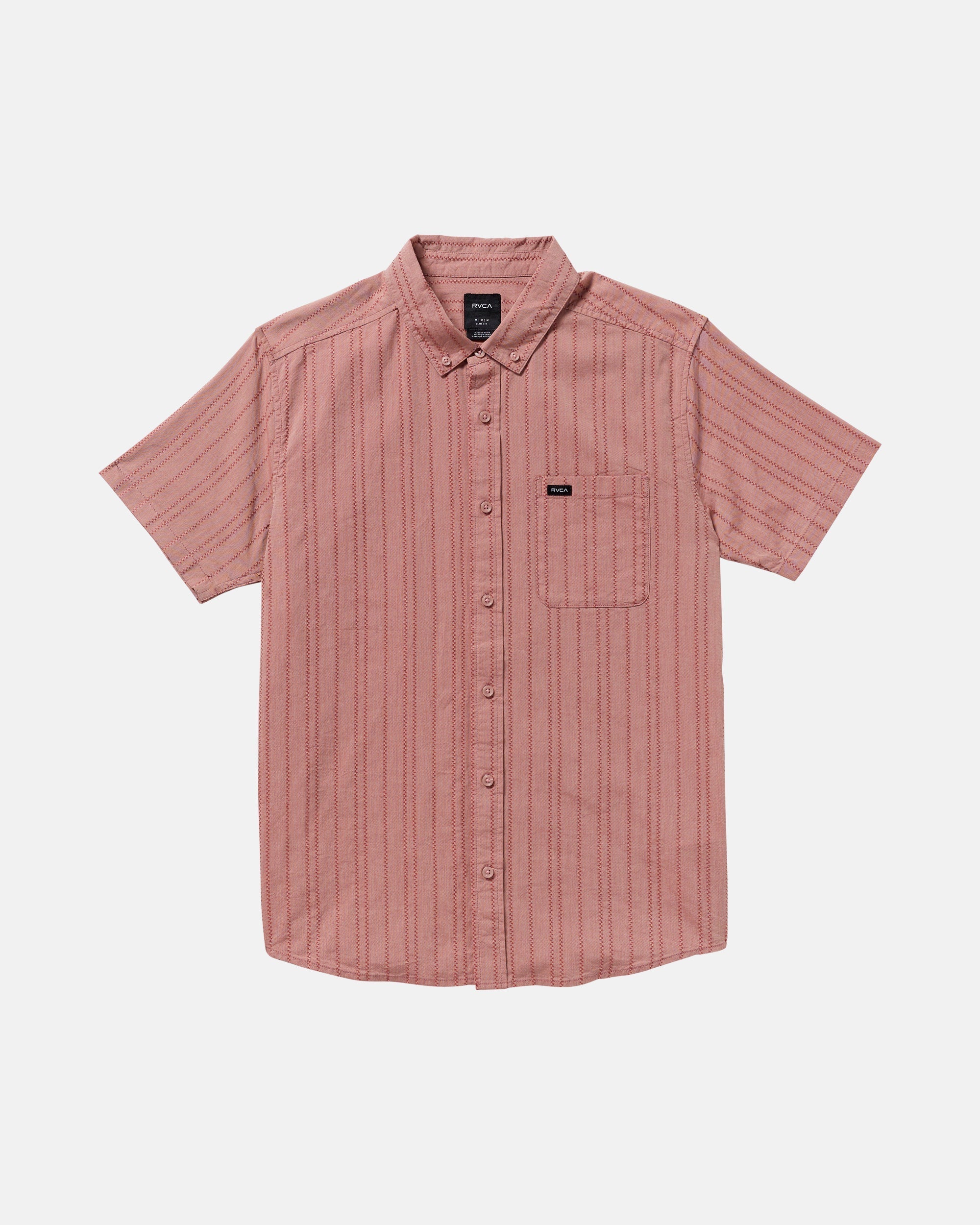 That'll Do Stripe Short Sleeve Shirt - Pale Mauve
