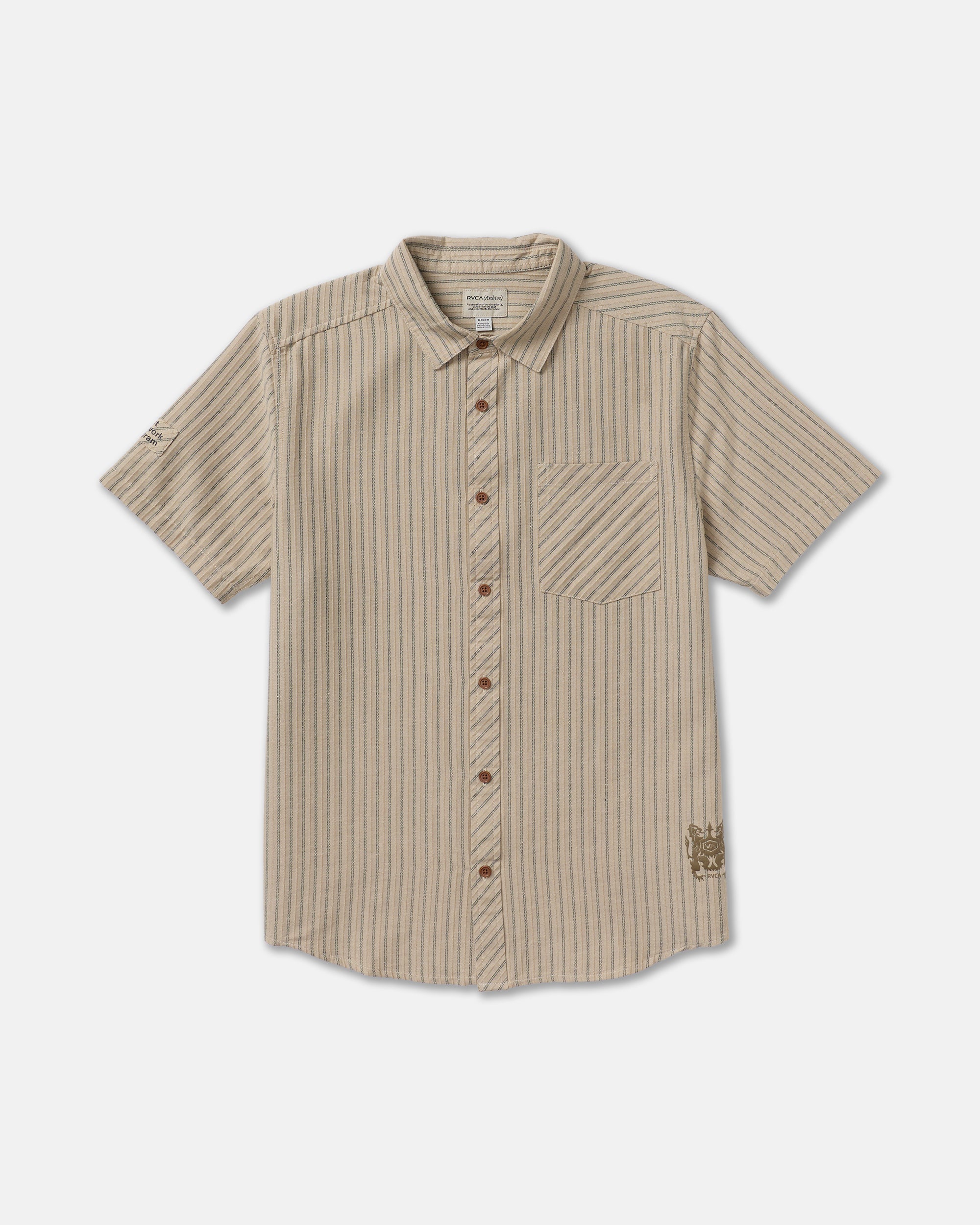 Archive Stripe Short Sleeve Shirt - Light Khaki