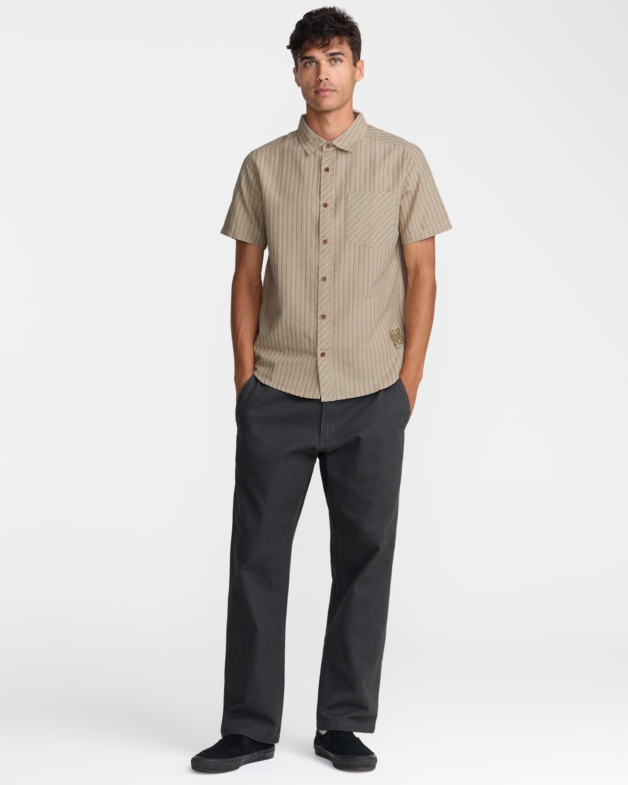 Archive Stripe Short Sleeve Shirt - Light Khaki