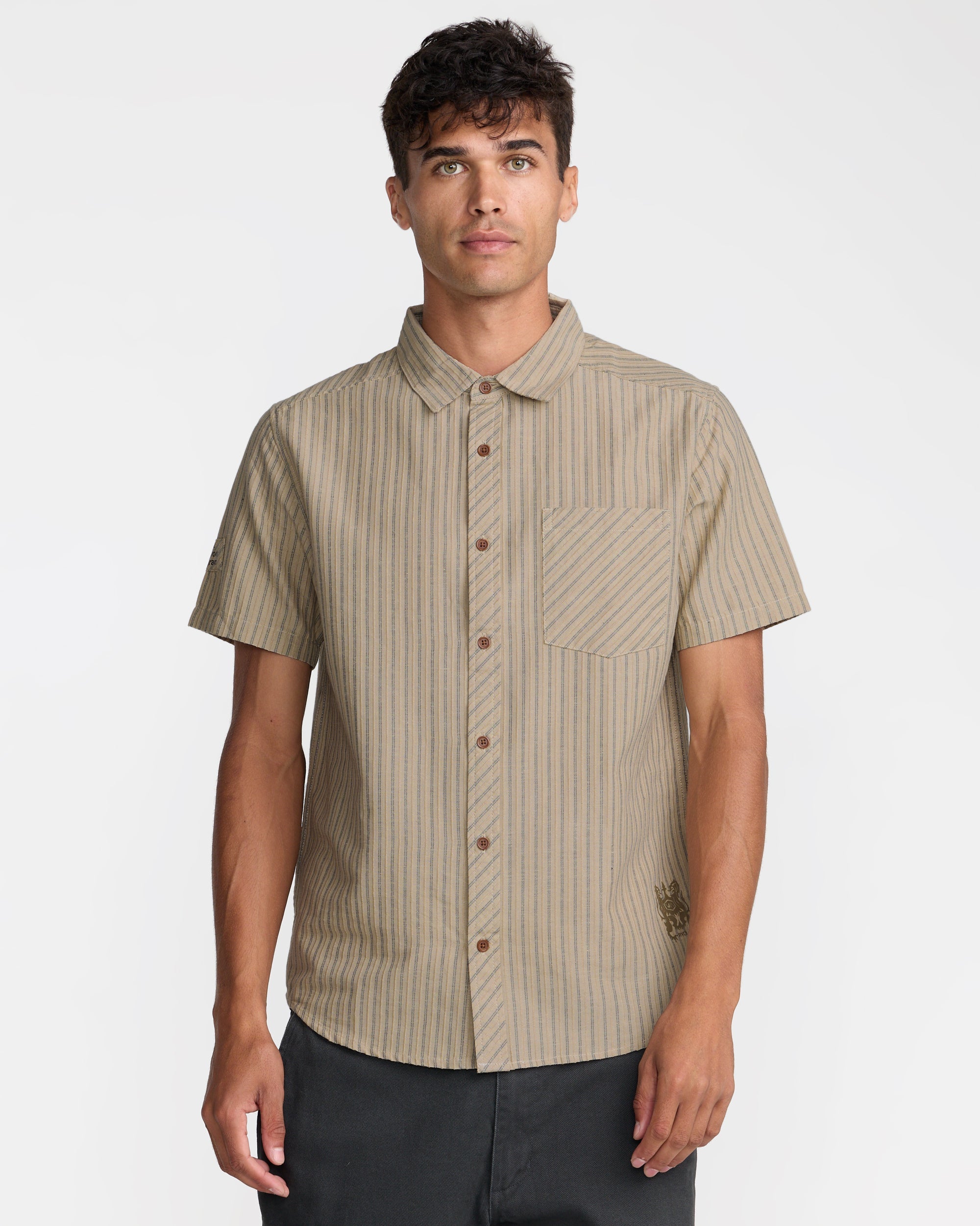 Archive Stripe Short Sleeve Shirt - Light Khaki