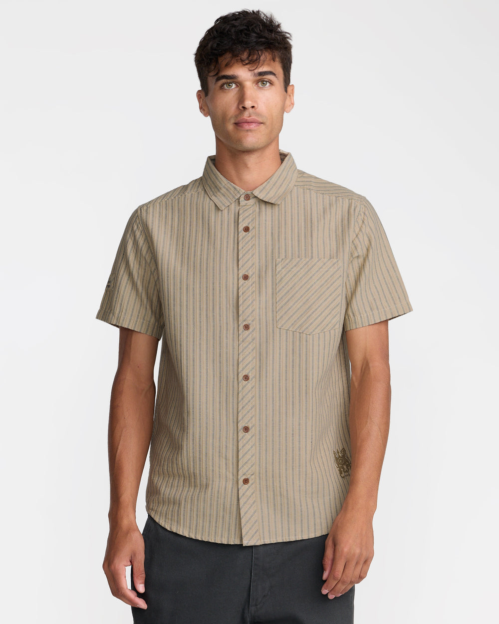 Archive Stripe Short Sleeve Shirt - Light Khaki