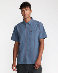Dayshift Workwear Stripe Short Sleeve Shirt - Vintage Navy
