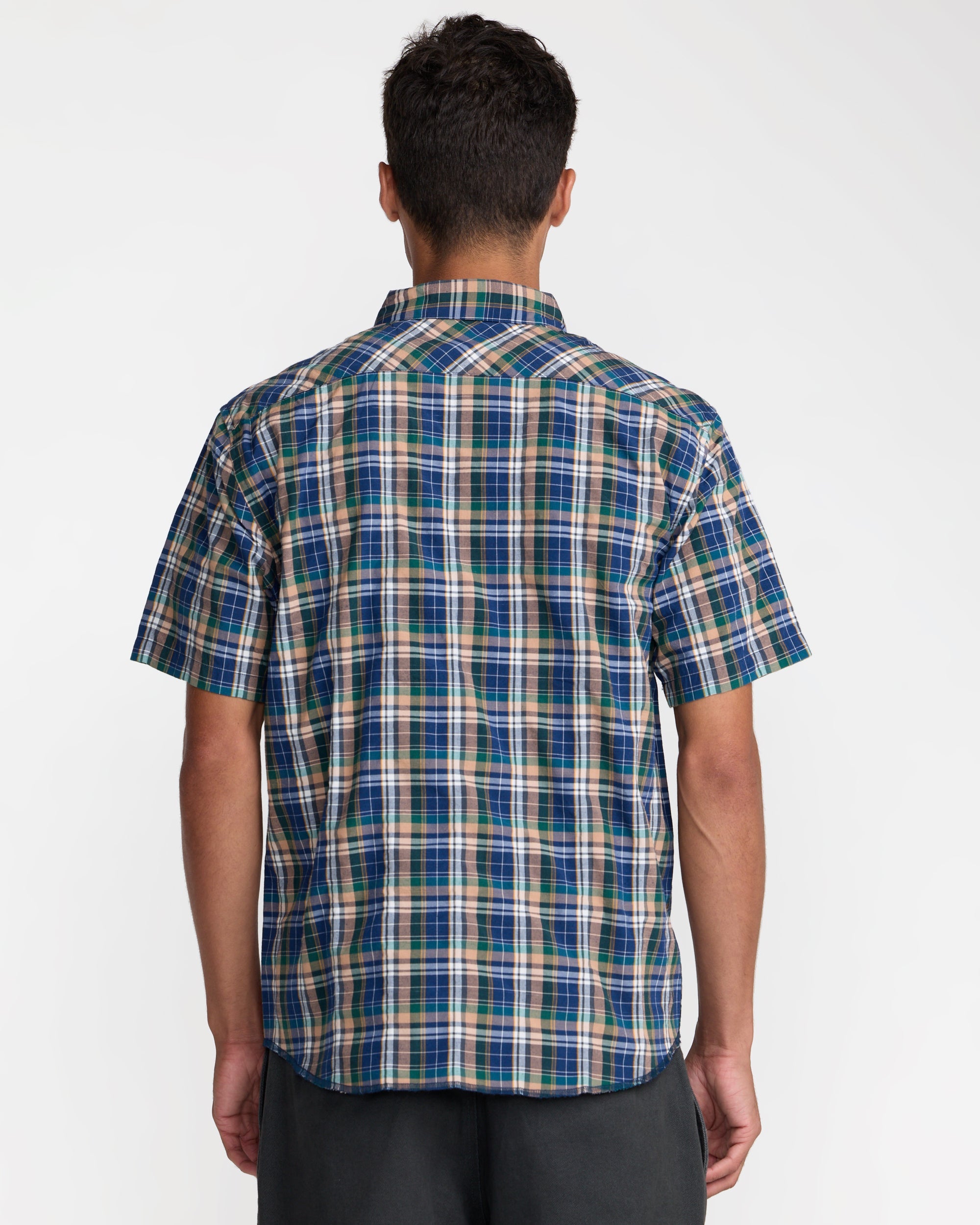 Dayshift Truckin Plaid Short Sleeve Shirt - Dark Denim