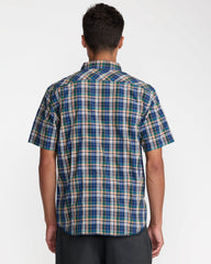 Dayshift Truckin Plaid Short Sleeve Shirt - Dark Denim