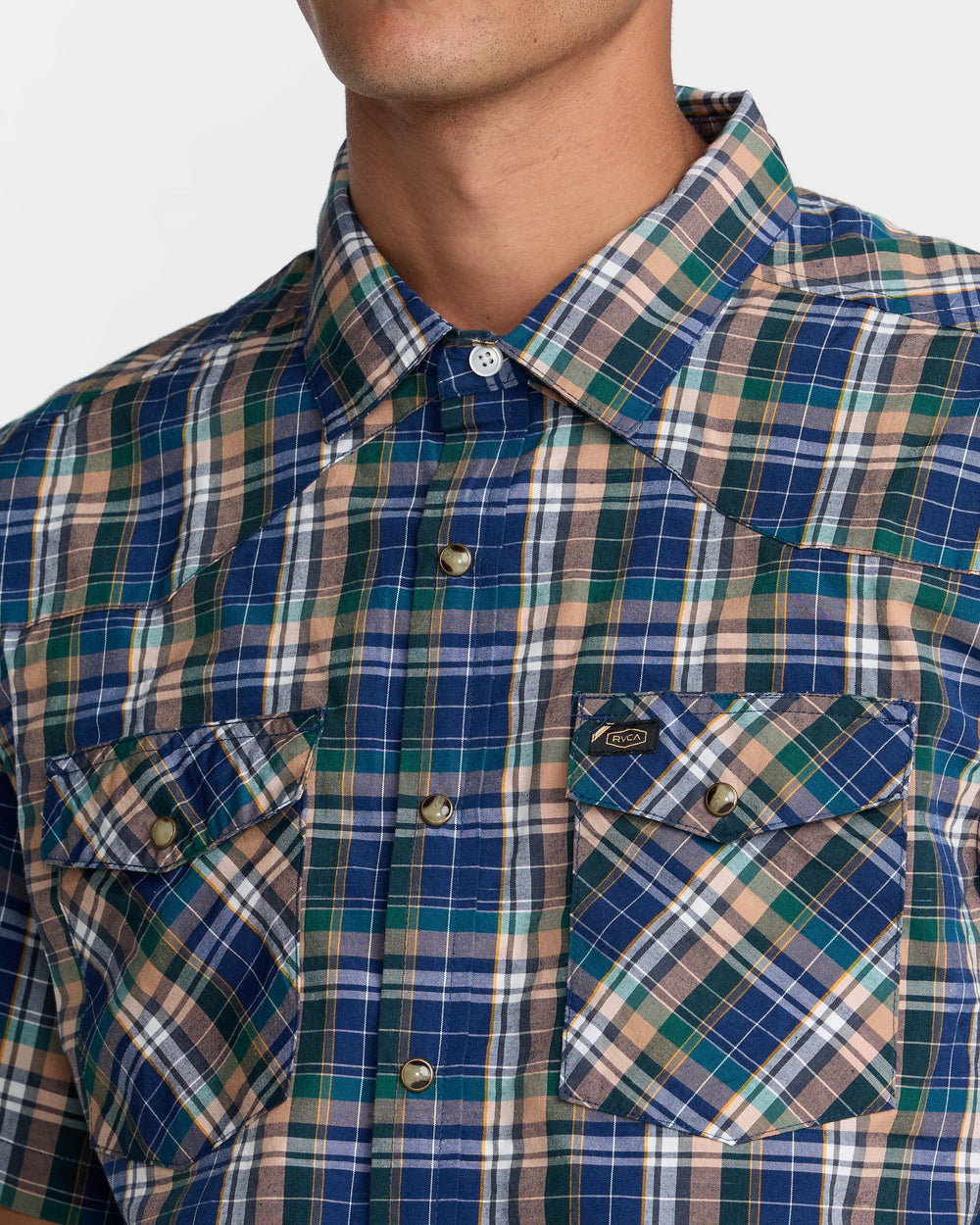 Dayshift Truckin Plaid Short Sleeve Shirt - Dark Denim