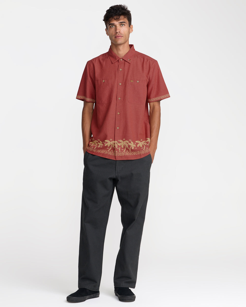 Talum Short Sleeve Shirt - Dusty Red