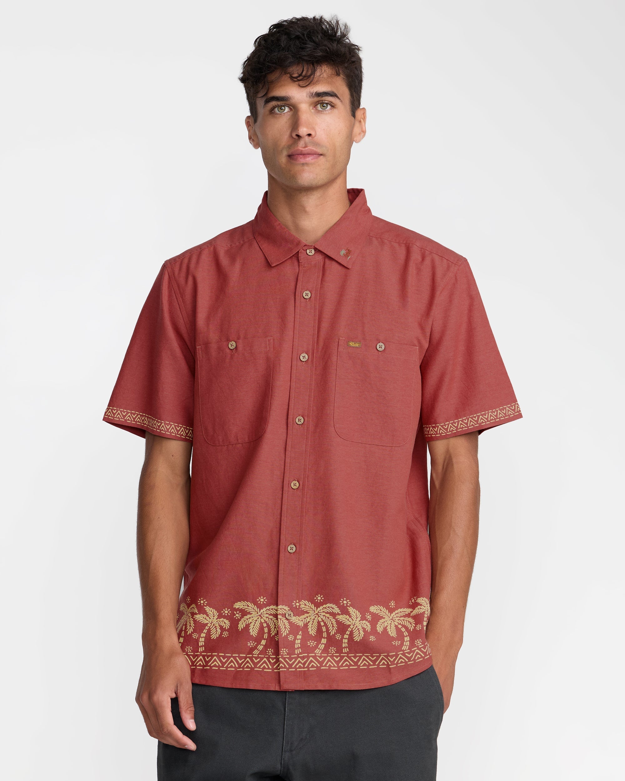 Talum Short Sleeve Shirt - Dusty Red