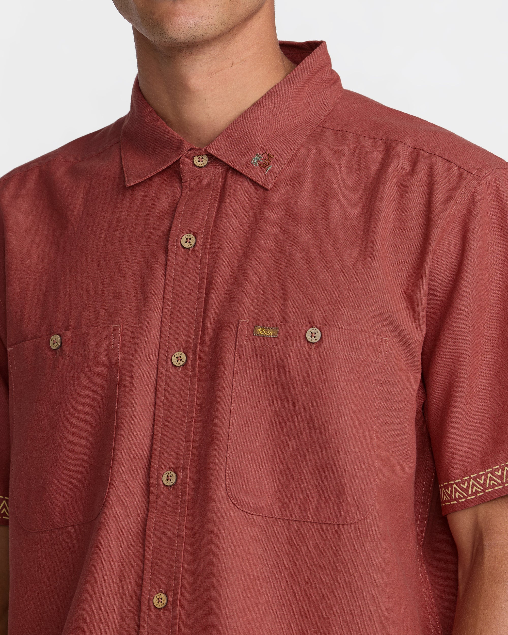 Talum Short Sleeve Shirt - Dusty Red