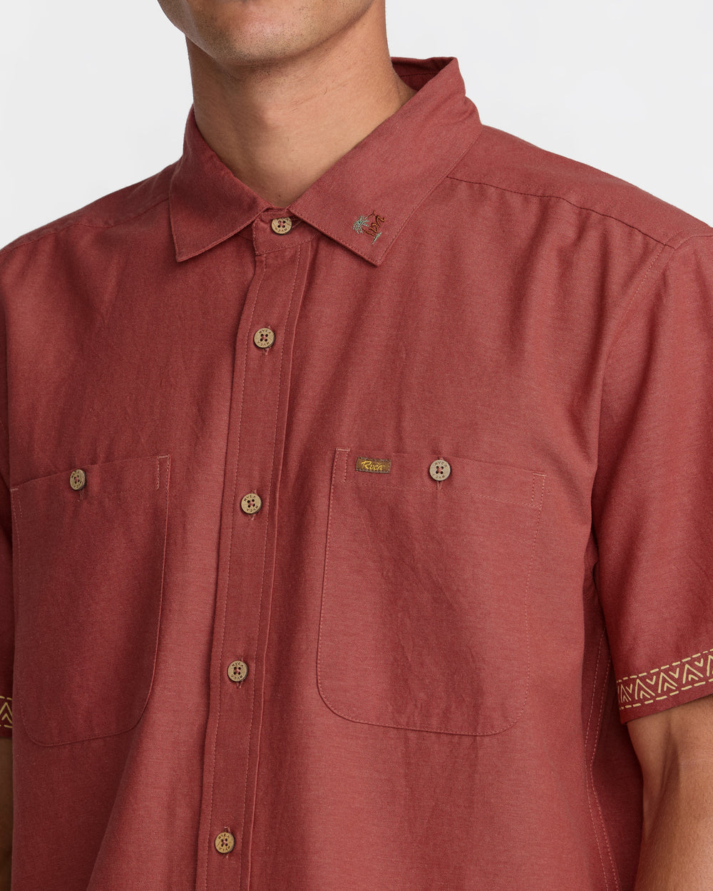 Talum Short Sleeve Shirt - Dusty Red