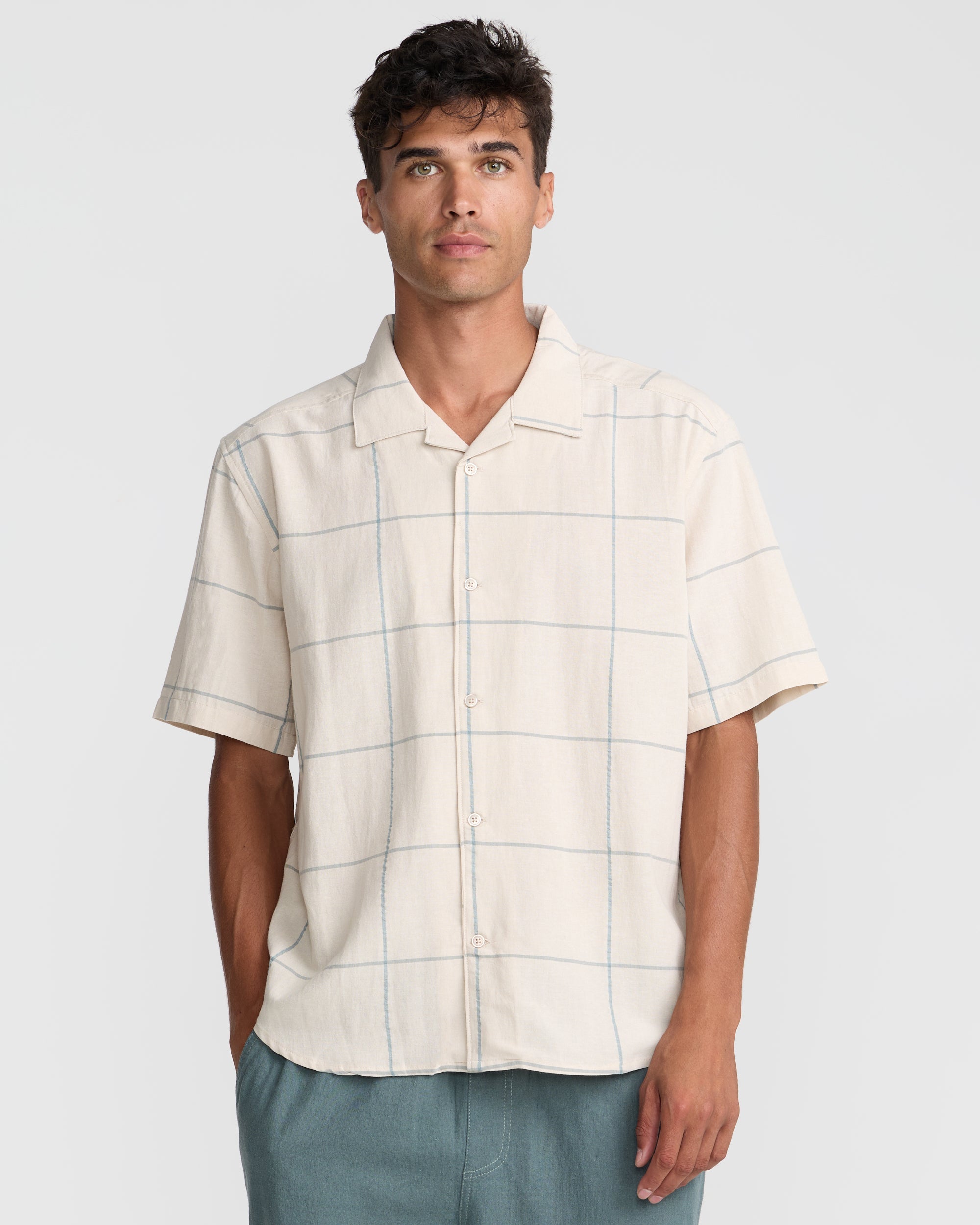 VAcancy Plaid Short Sleeve Shirt - Ceramic