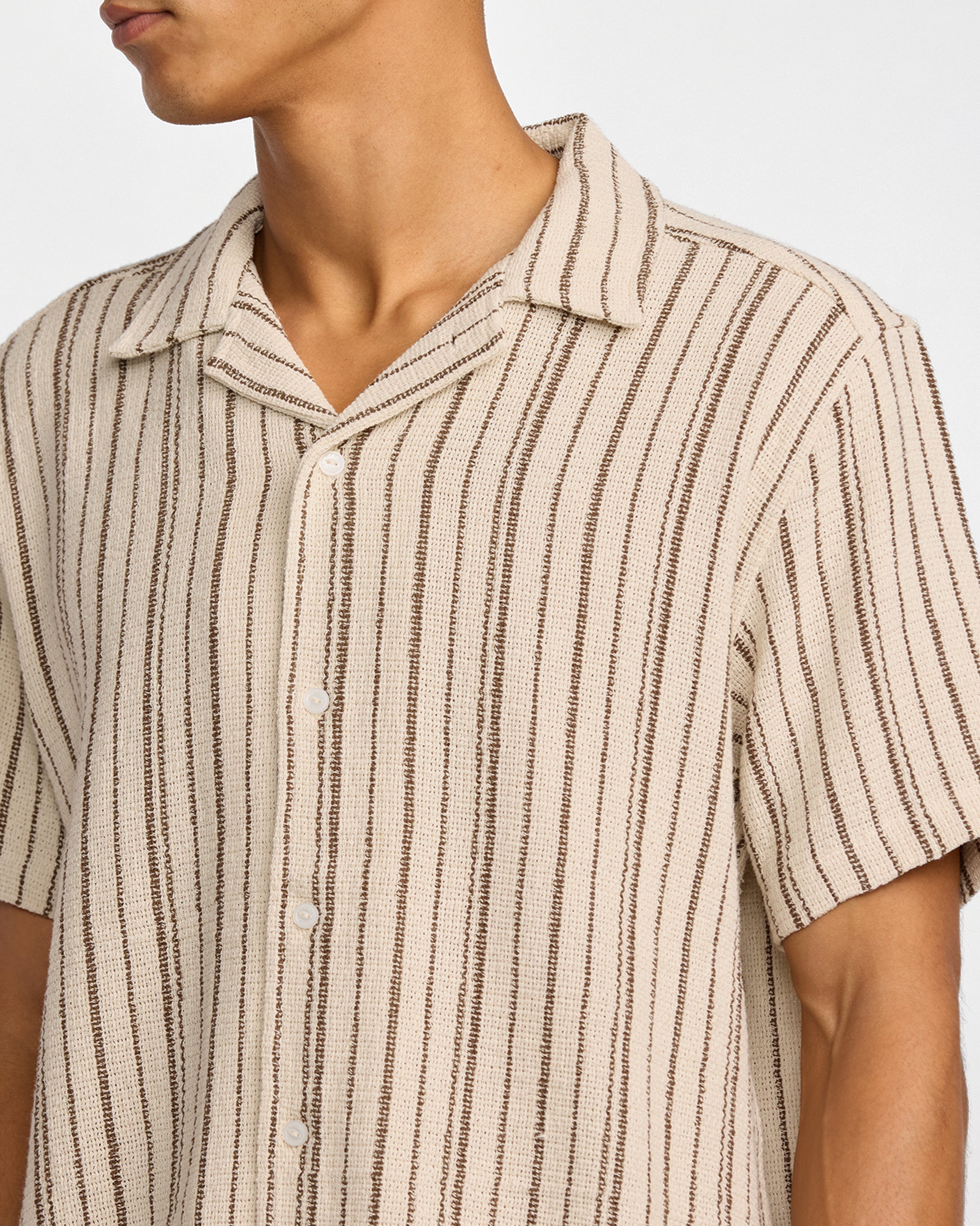 Vacancy Stripe Short Sleeve Shirt - Ceramic