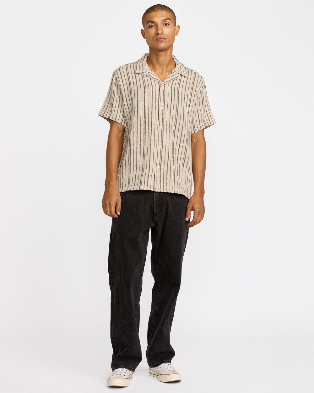 Vacancy Stripe Short Sleeve Shirt - Ceramic