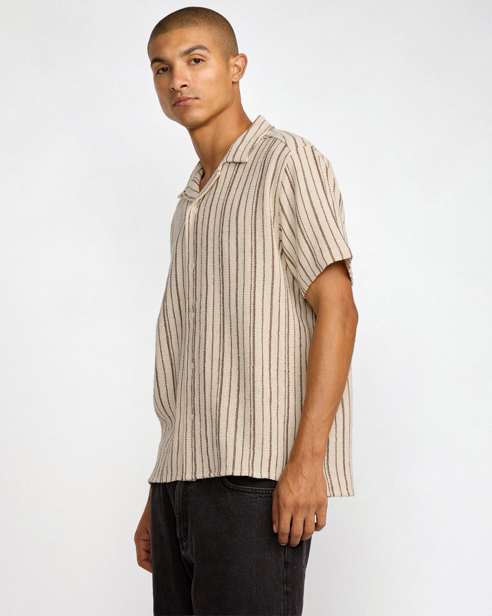Vacancy Stripe Short Sleeve Shirt - Ceramic