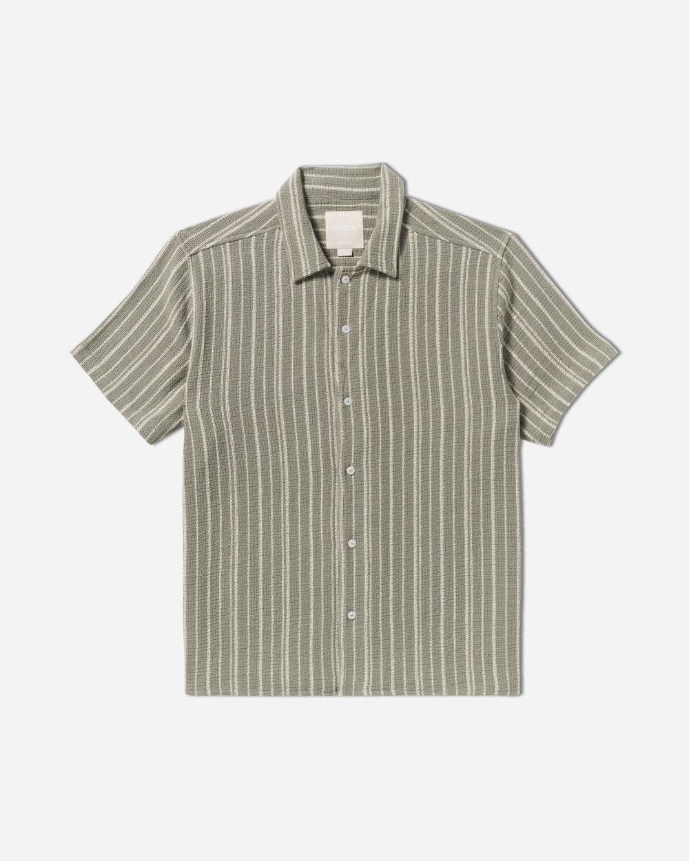 Vacancy Stripe Short Sleeve Shirt - Light Olive