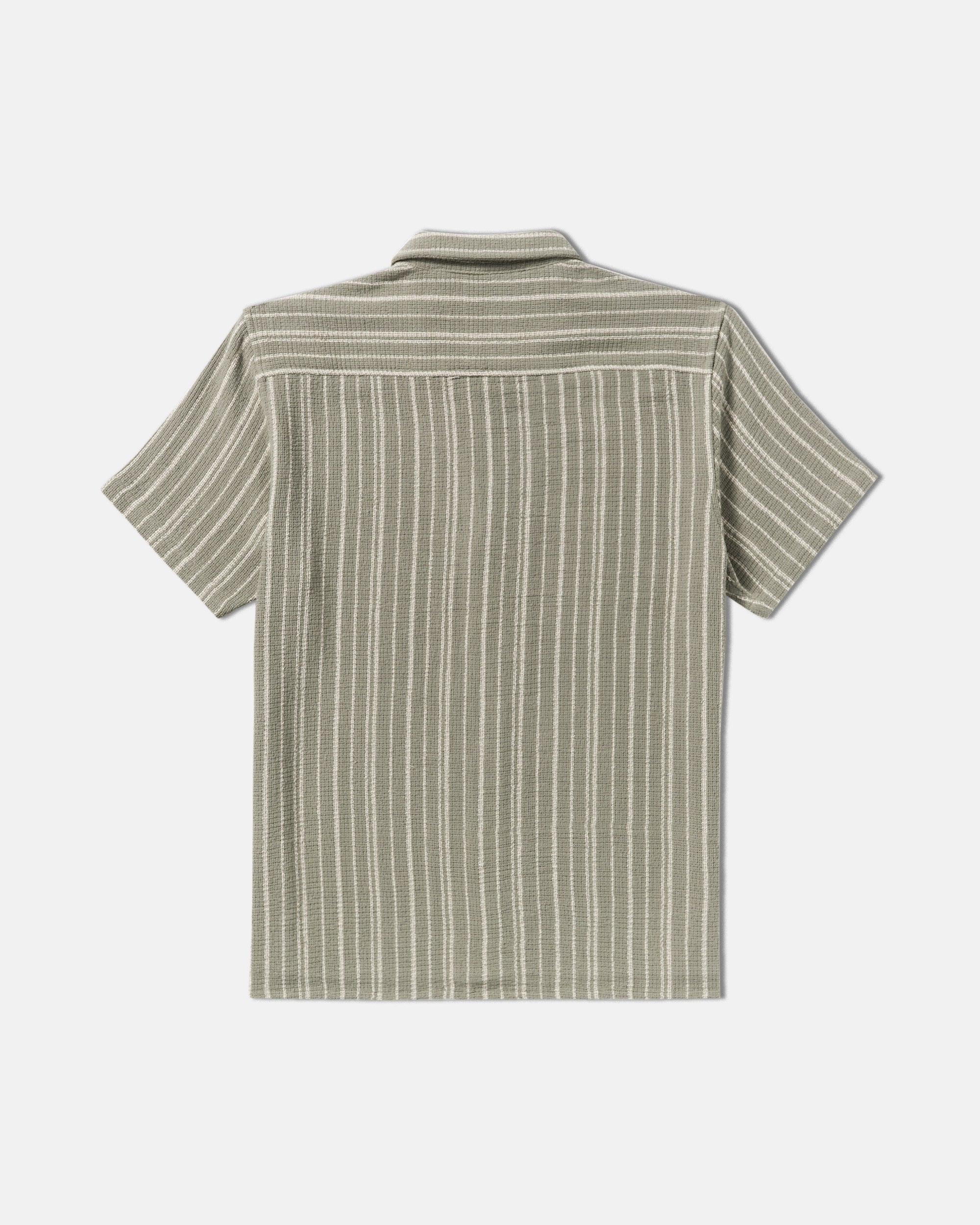 Vacancy Stripe Short Sleeve Shirt - Light Olive