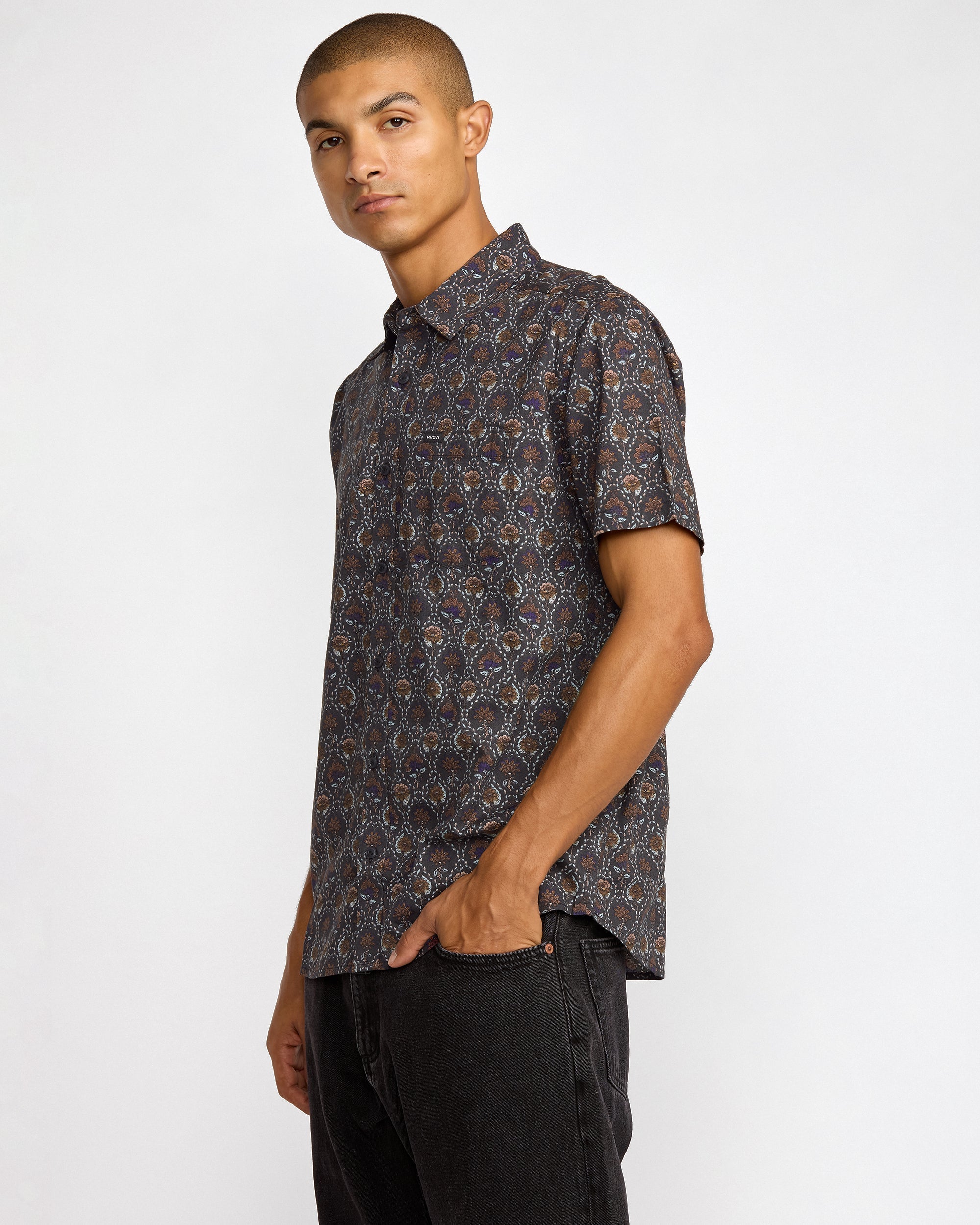 Blossom Quilt Short Sleeve Shirt - RVCA Black