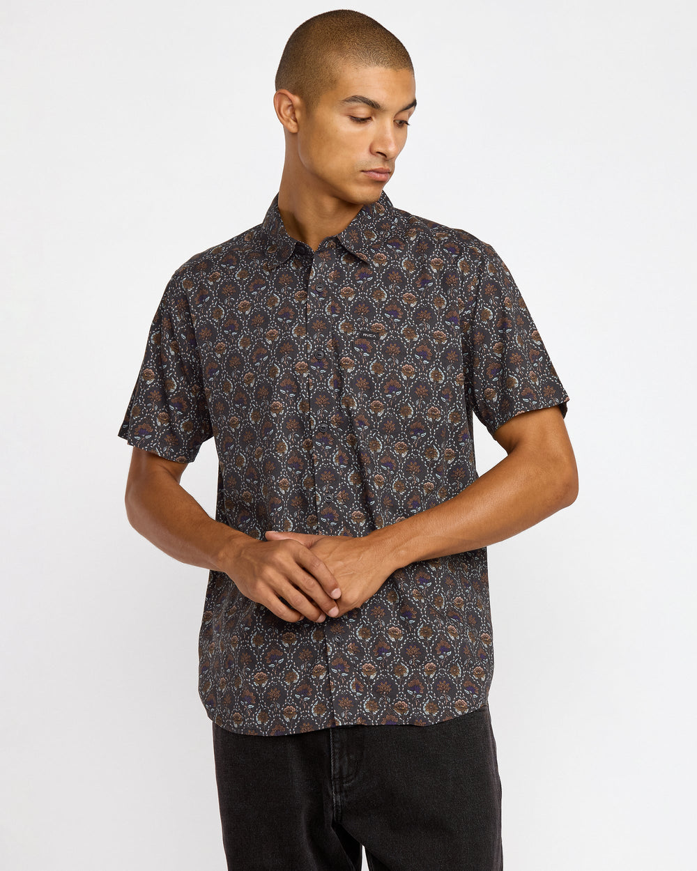 Blossom Quilt Short Sleeve Shirt - RVCA Black