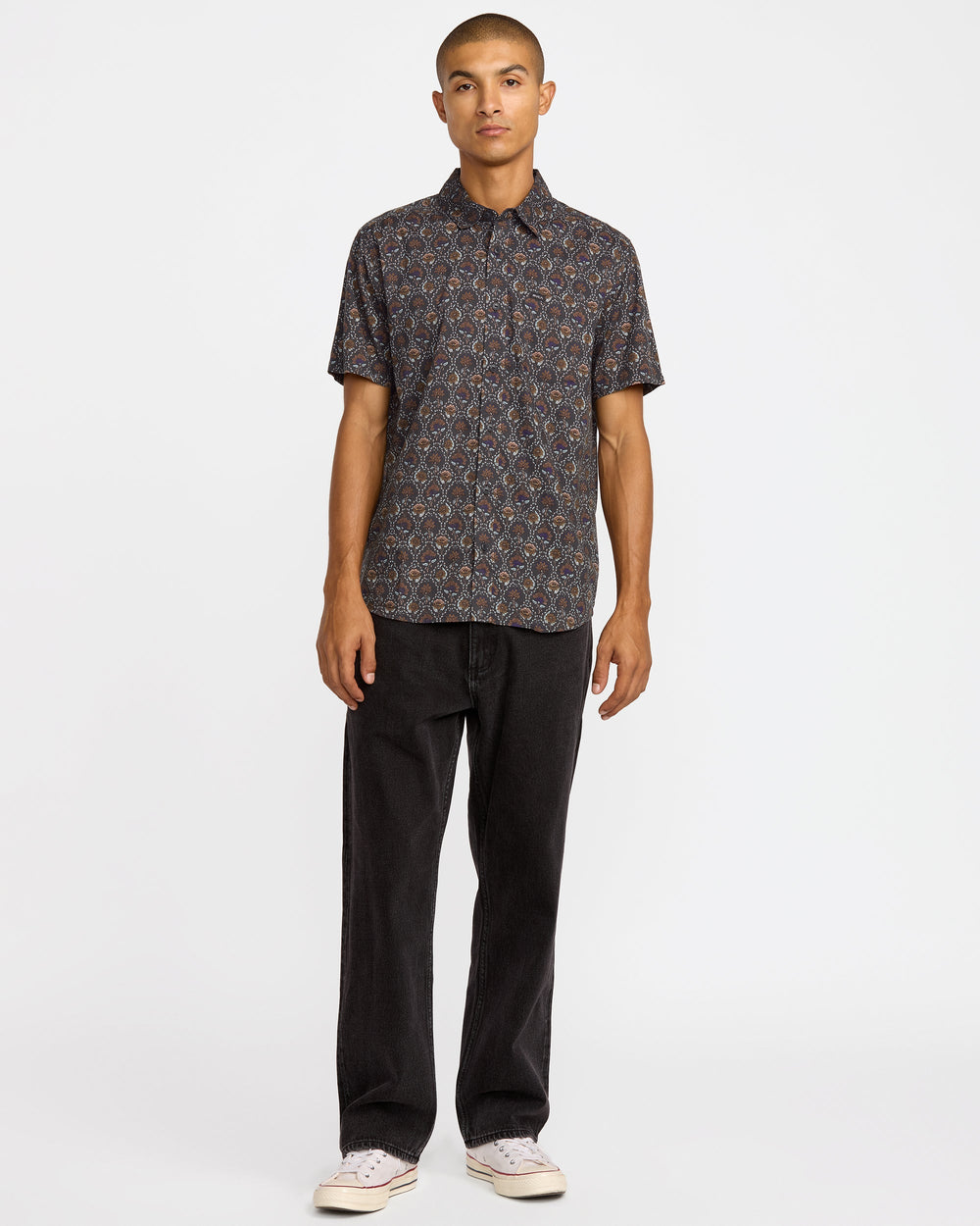 Blossom Quilt Short Sleeve Shirt - RVCA Black