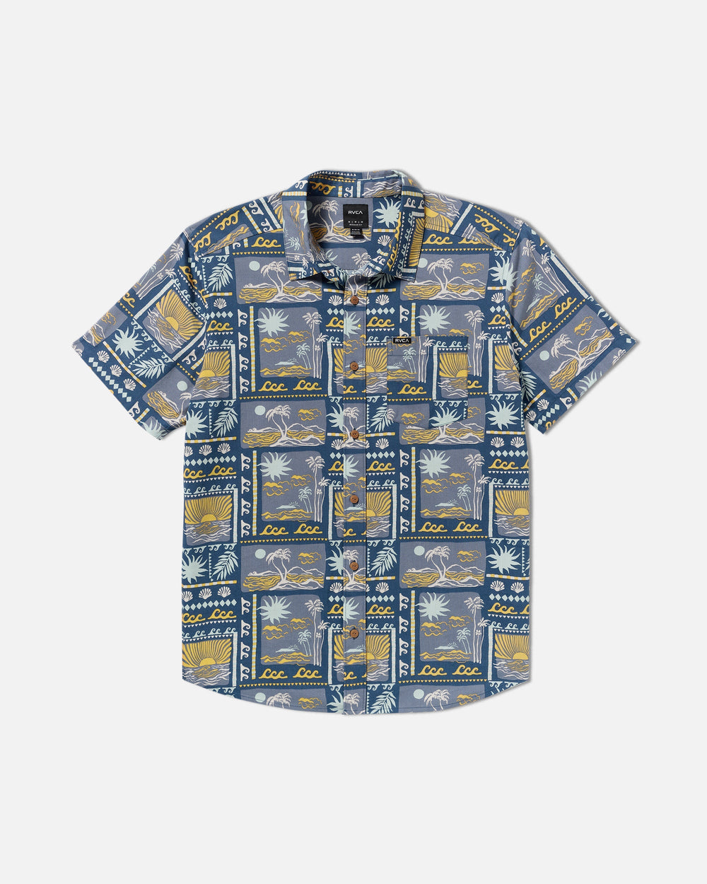 Hawaii Sunset Short Sleeve Shirt - Dark Denim