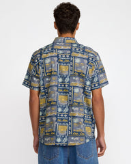 Hawaii Sunset Short Sleeve Shirt - Dark Denim